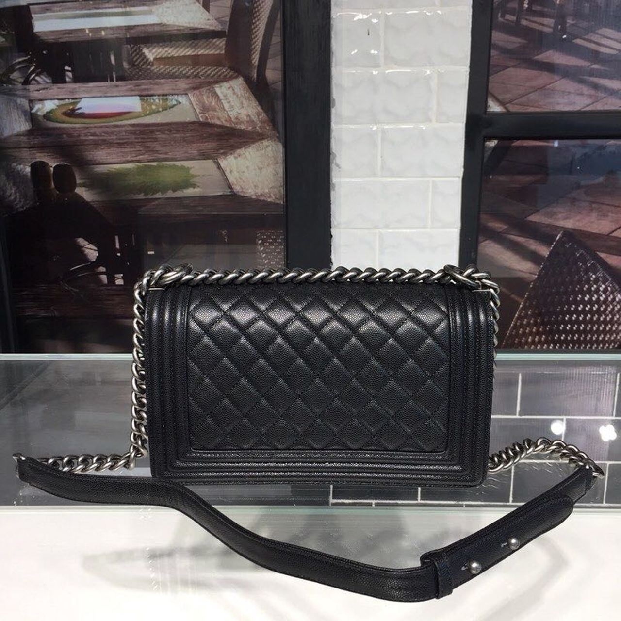 CHL Boy Handbag Silver Hardware Black For Women Handbags, Shoulder And Crossbody Bags 9.8in/25cm A67086