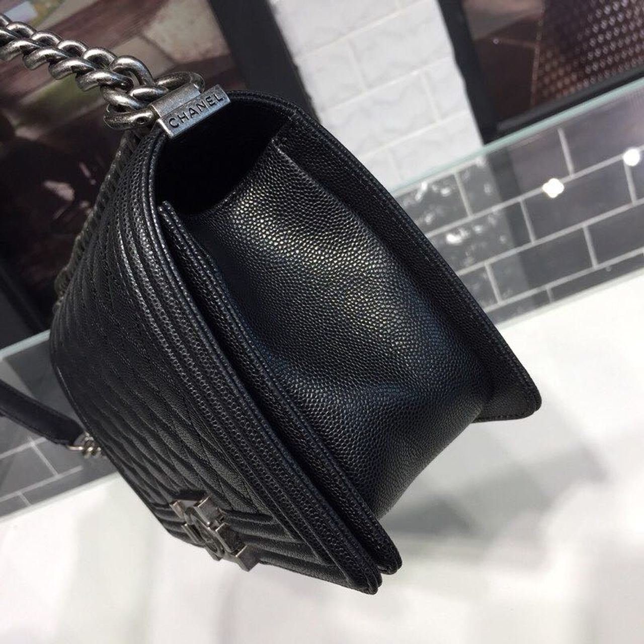 CHL Boy Handbag Silver Hardware Black For Women Handbags, Shoulder And Crossbody Bags 9.8in/25cm A67086