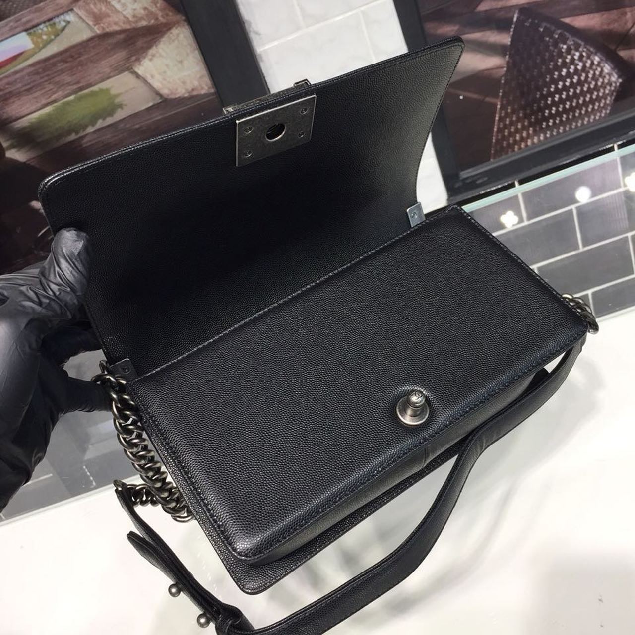 CHL Boy Handbag Silver Hardware Black For Women Handbags, Shoulder And Crossbody Bags 9.8in/25cm A67086