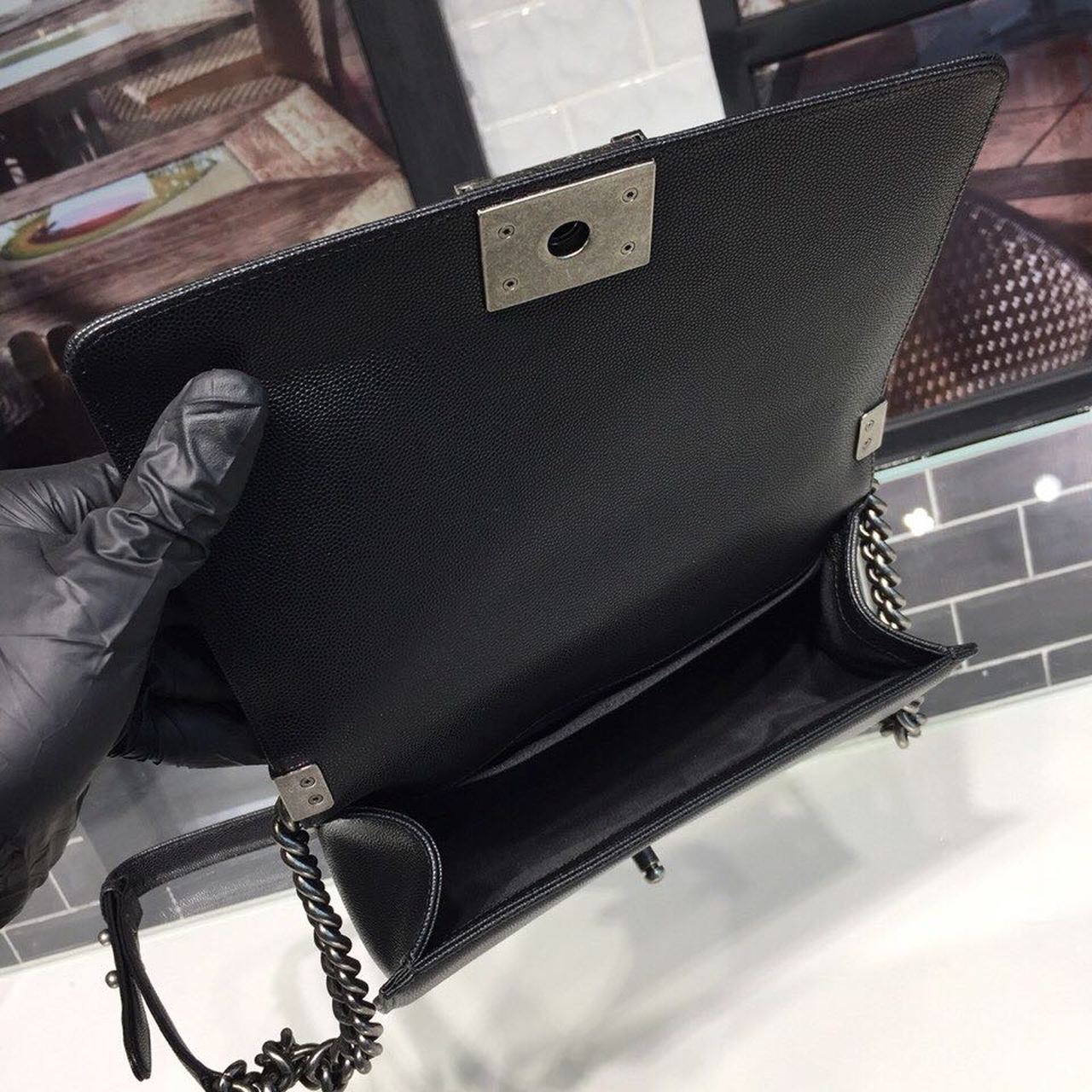 CHL Boy Handbag Silver Hardware Black For Women Handbags, Shoulder And Crossbody Bags 9.8in/25cm A67086