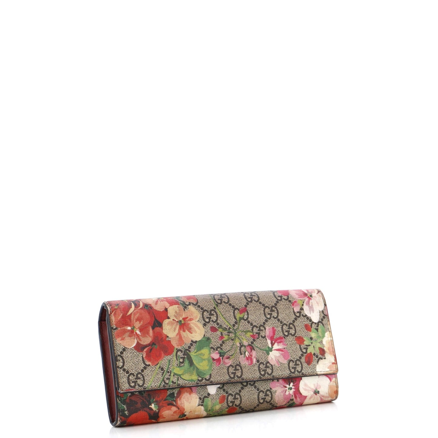 Continental Wallet Blooms Print GG Coated Canvas