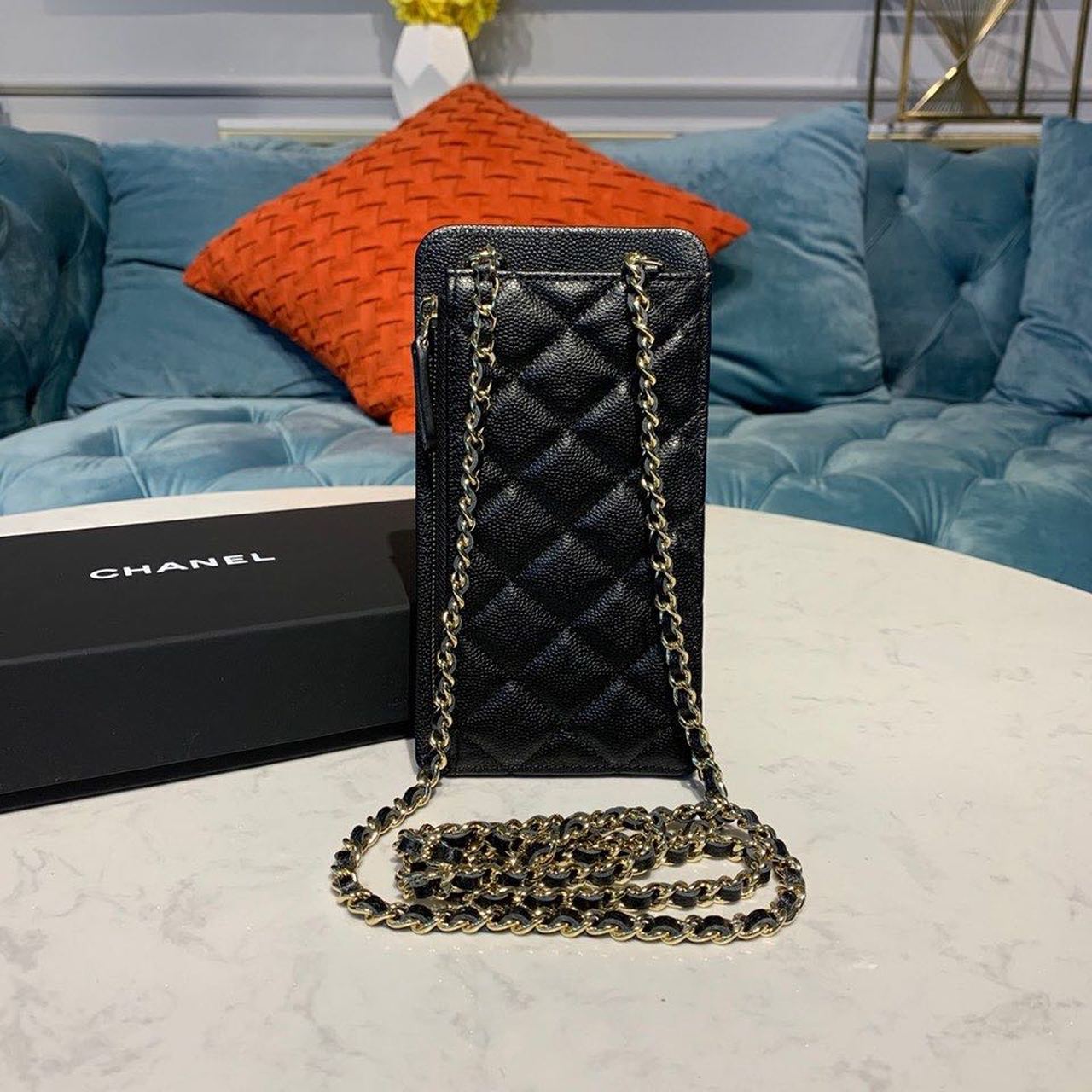CHL Classic Cluth With Chain Black For Women Wallet 7in/18cm AP0990