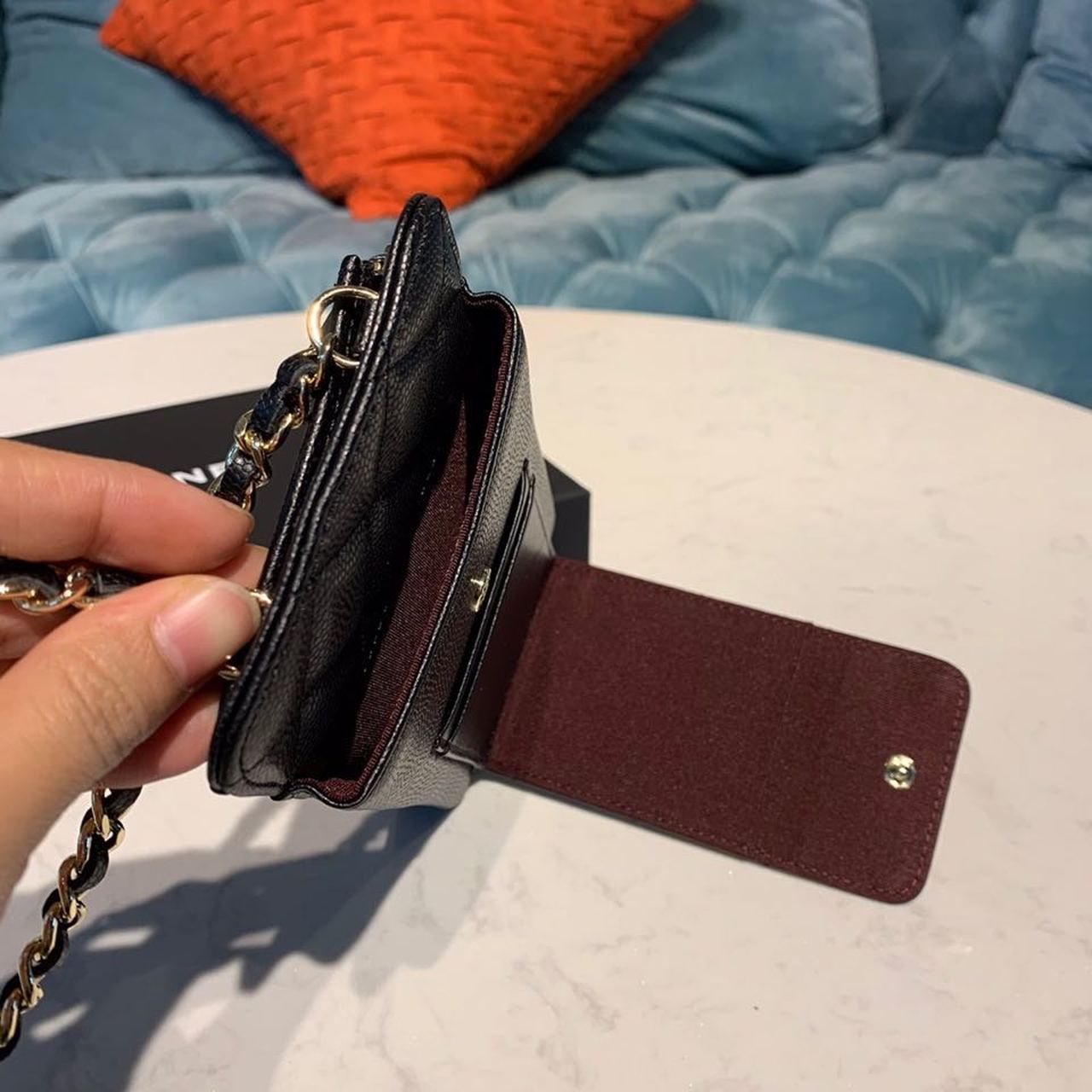 CHL Classic Cluth With Chain Black For Women Wallet 7in/18cm AP0990