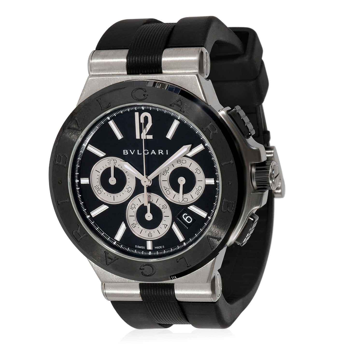 BVLGARI Diagono DG42SCCH Men's Watch in Stainless Steel/Ceramic