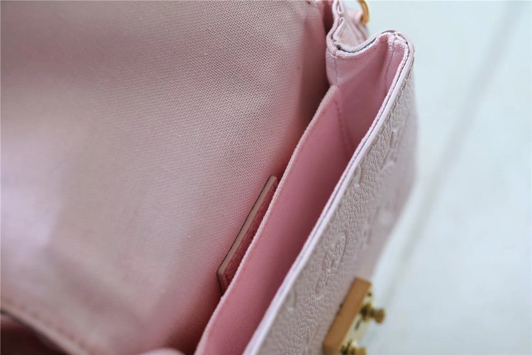 LV Micro Metis Monogram Empreinte Pink For Women, WomenÃ¢â‚¬â„¢s Handbags, Shoulder And Crossbody Bags 5.5in/14cm LV M81389