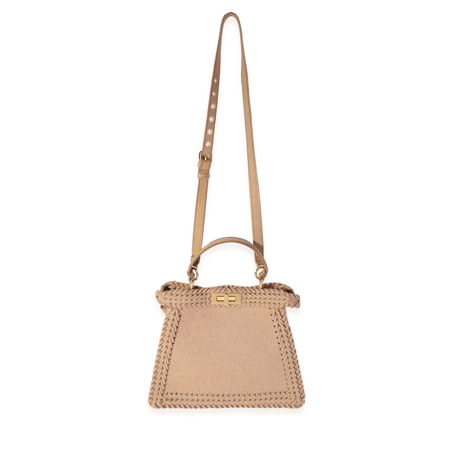 FENDI Beige Flannel Medium Peekaboo ISeeU Bag