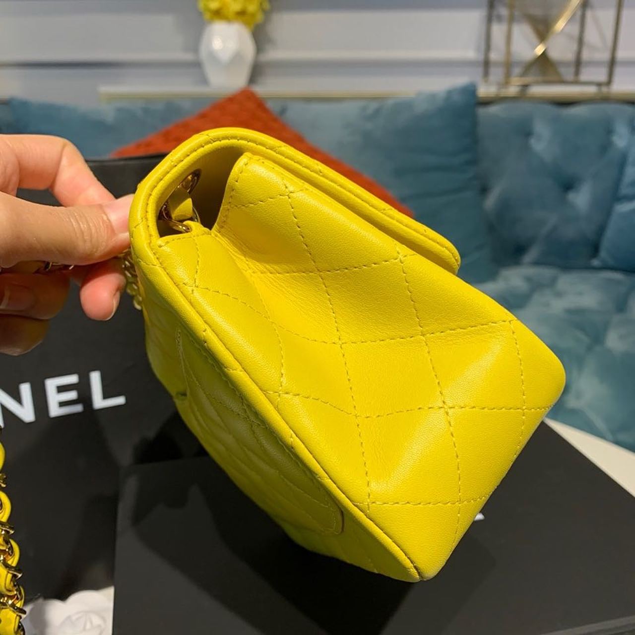 CHLMini GlamIap Bag Yellow For Women Bags, Shoulder And Crossbody Bags 6.7in/17cm A35200