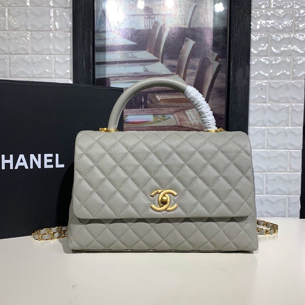 CHLLarge GlamIap Bag With Top Handle Grey For Women Handbags, Shoulder And Crossbody Bags 11in/28cm A92991