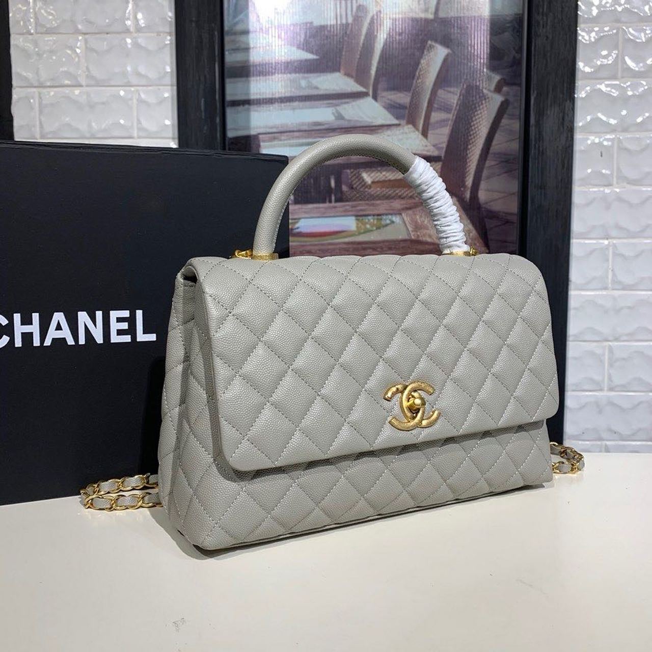 CHLLarge GlamIap Bag With Top Handle Grey For Women Handbags, Shoulder And Crossbody Bags 11in/28cm A92991