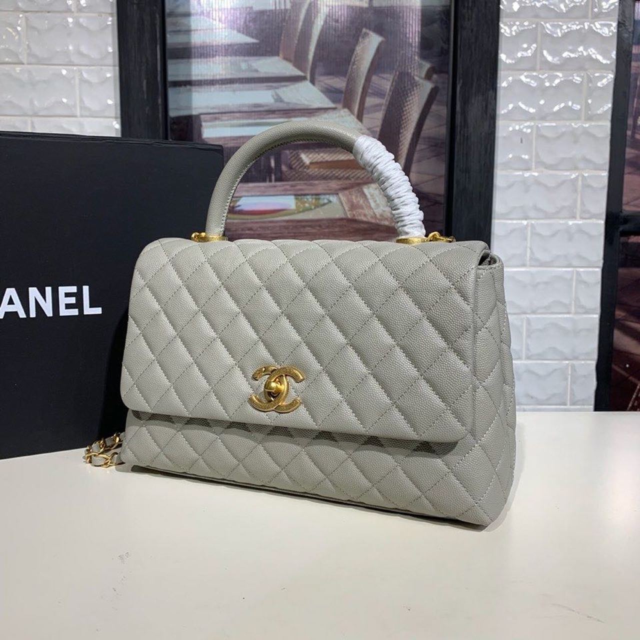 CHLLarge GlamIap Bag With Top Handle Grey For Women Handbags, Shoulder And Crossbody Bags 11in/28cm A92991