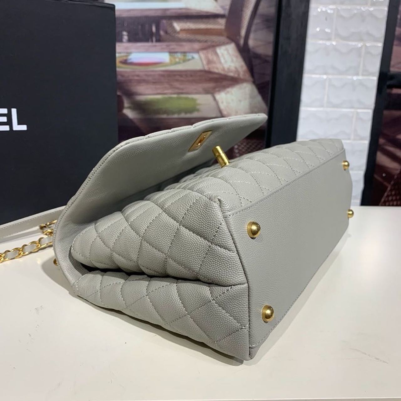 CHLLarge GlamIap Bag With Top Handle Grey For Women Handbags, Shoulder And Crossbody Bags 11in/28cm A92991
