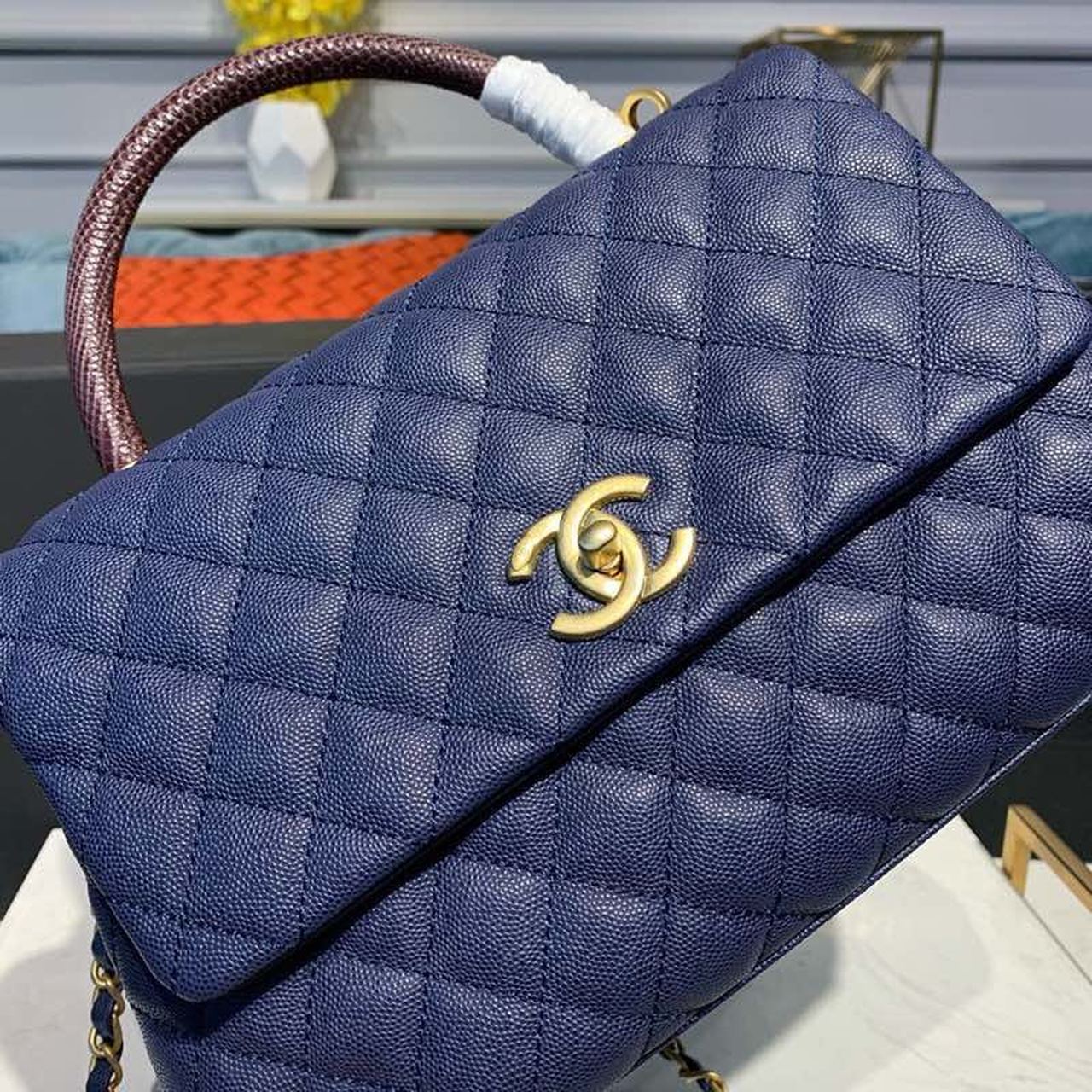 CHLLarge GlamIap Bag With Top Handle Blue For Women Handbags, Shoulder And Crossbody Bags 11in/28cm A92991
