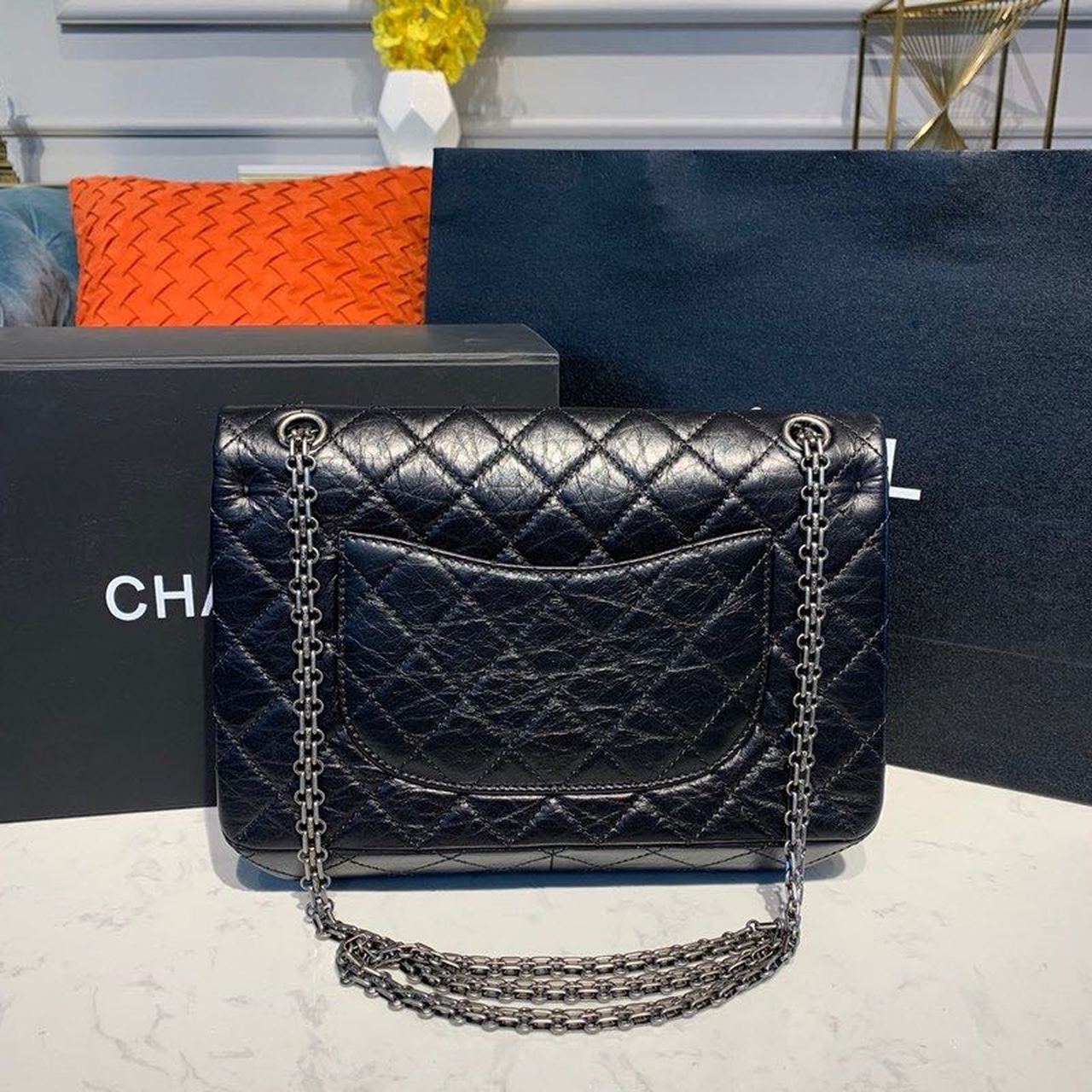 CHL 2.55 Handbag Silver Hardware Black For Women Bags, Shoulder And Crossbody 11in/28cm A37586