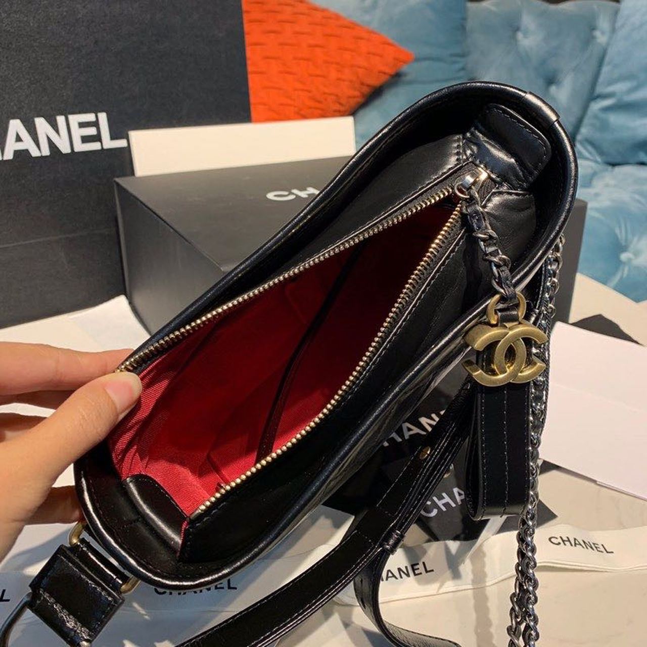 CHLGabrielle Hobo Handbag Black For Women Bags, Shoulder And Crossbody Bags 7.8in/20cm AS1582 B03936 94305