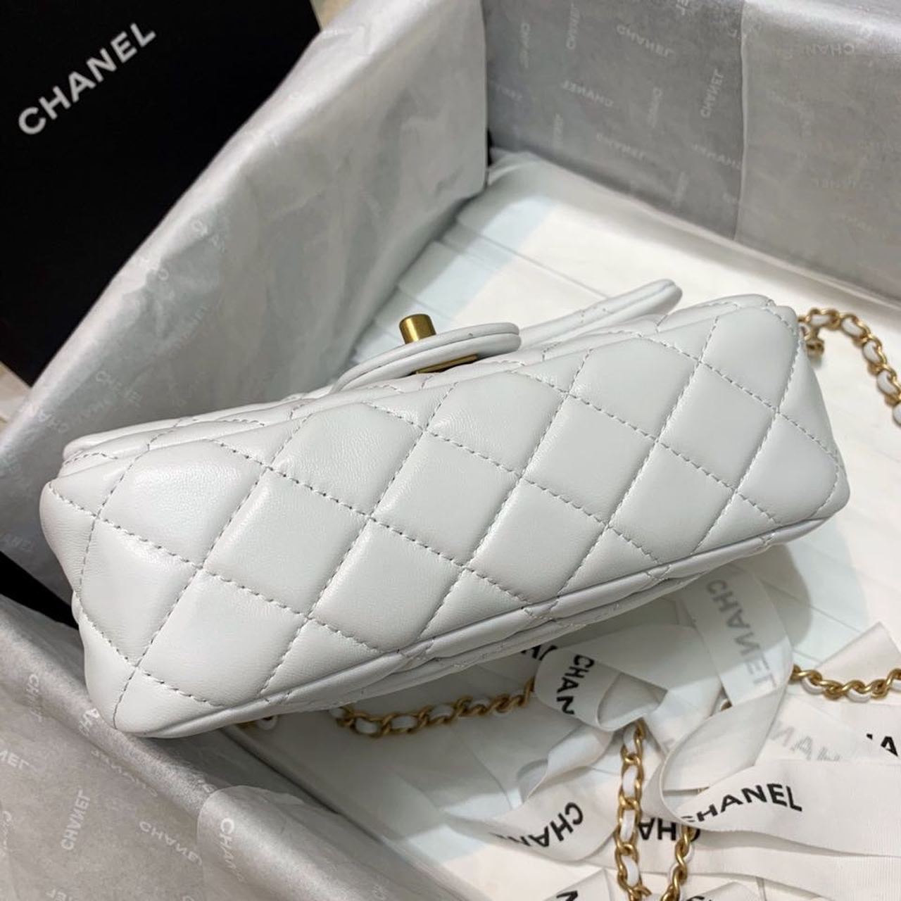 CHLGlamIap Bag With CHLBall On Strap White For Women Handbags, Shoulder And Crossbody Bags 7.8in/20cm AS1787