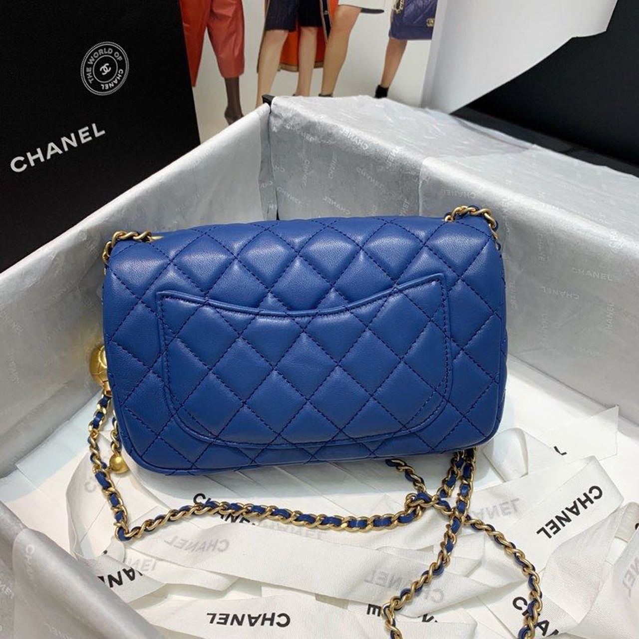 CHLGlamIap Bag With CHLBall On Strap Blue For Women Handbags, Shoulder And Crossbody Bags 7.8in/20cm AS1787