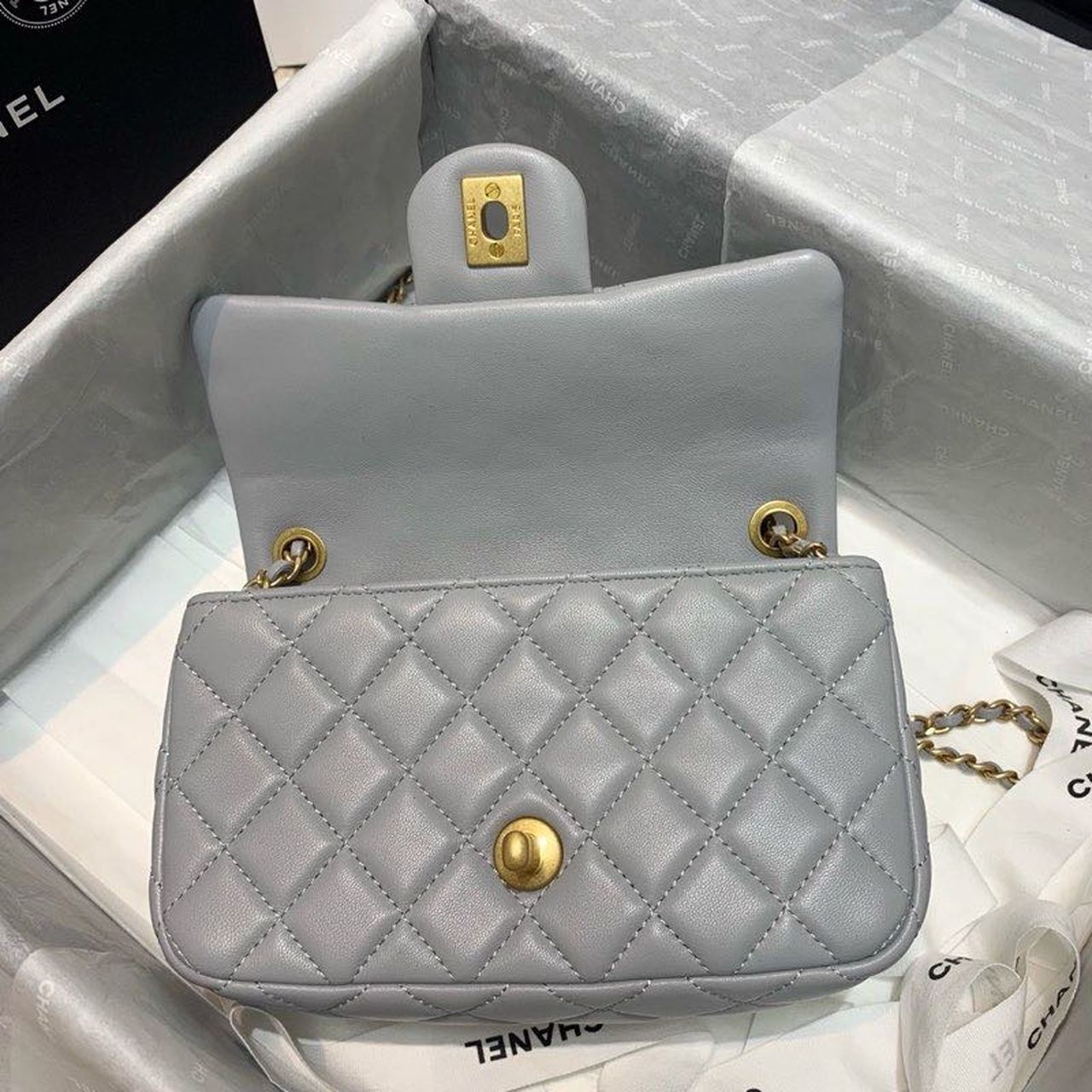 CHLGlamIap Bag With CHLBall On Strap Grey For Women Handbags, Shoulder And Crossbody Bags 7.8in/20cm AS1787