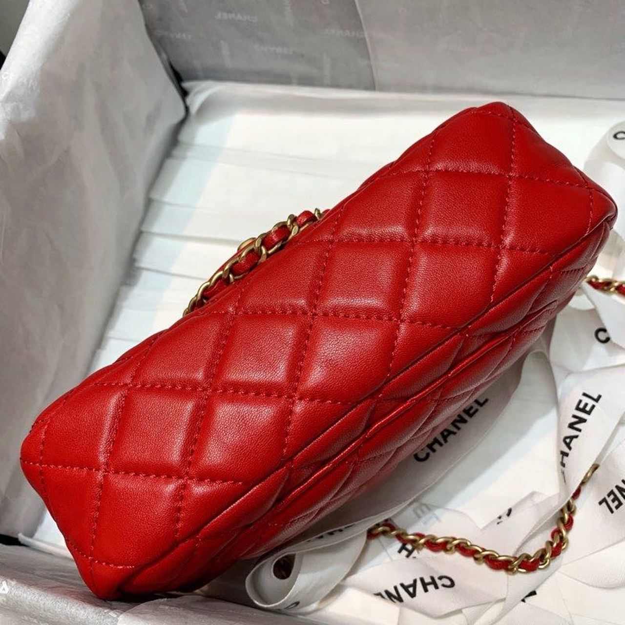 CHLGlamIap Bag With CHLBall On Strap Red For Women Handbags, Shoulder And Crossbody Bags 7.8in/20cm AS1787