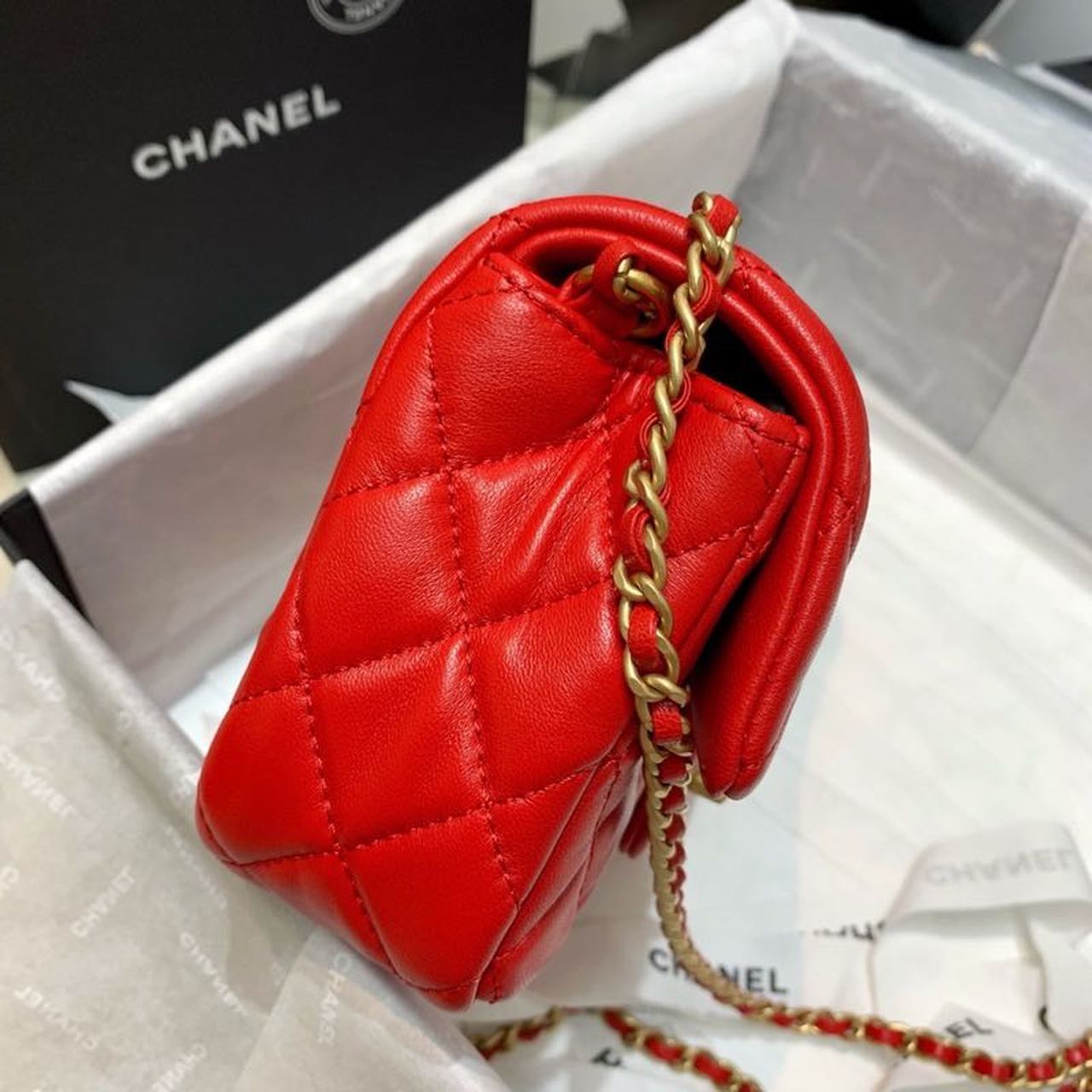 CHLGlamIap Bag With CHLBall On Strap Red For Women Handbags, Shoulder And Crossbody Bags 7.8in/20cm AS1787