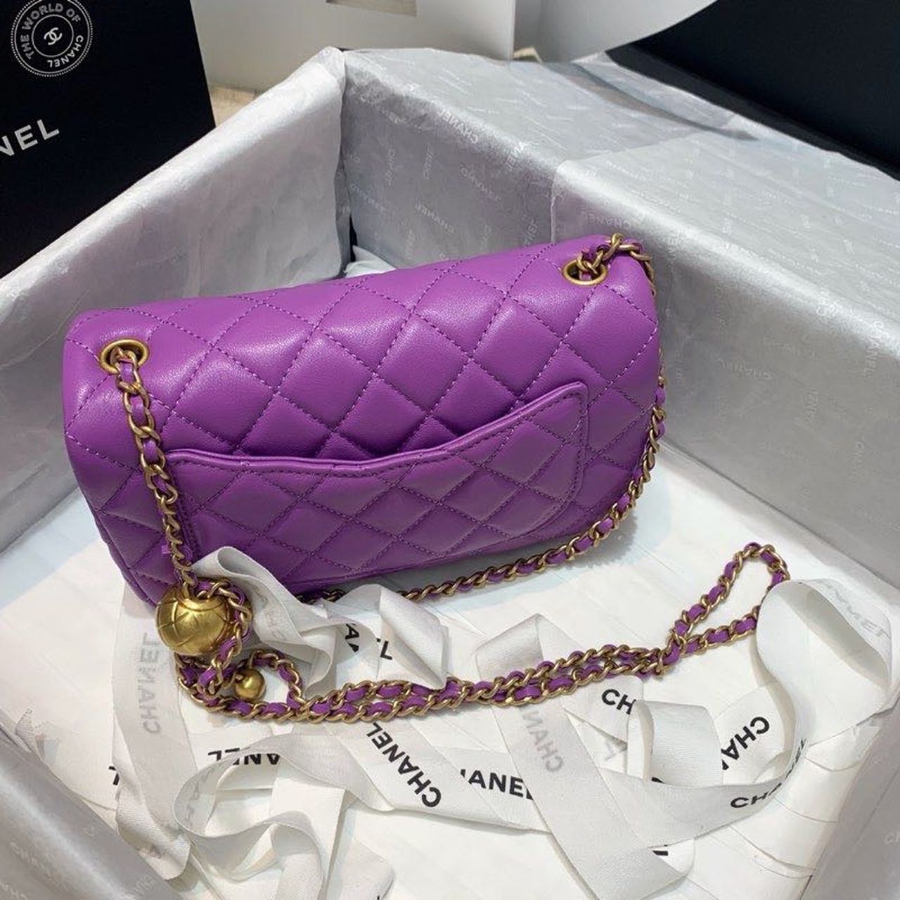 CHLGlamIap Bag With CHLBall On Strap Purple For Women Handbags, Shoulder And Crossbody Bags 7.8in/20cm AS1787