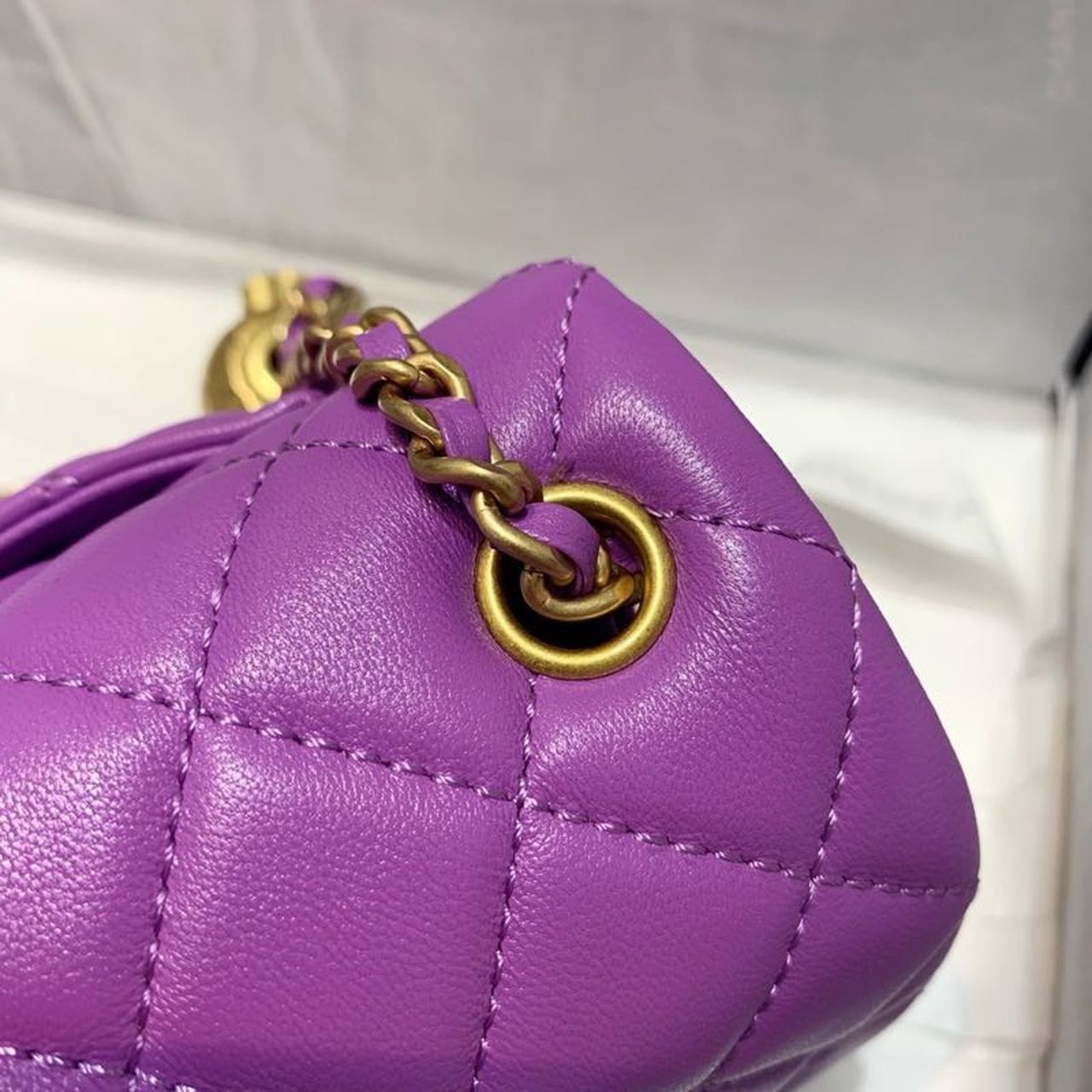CHLGlamIap Bag With CHLBall On Strap Purple For Women Handbags, Shoulder And Crossbody Bags 7.8in/20cm AS1787