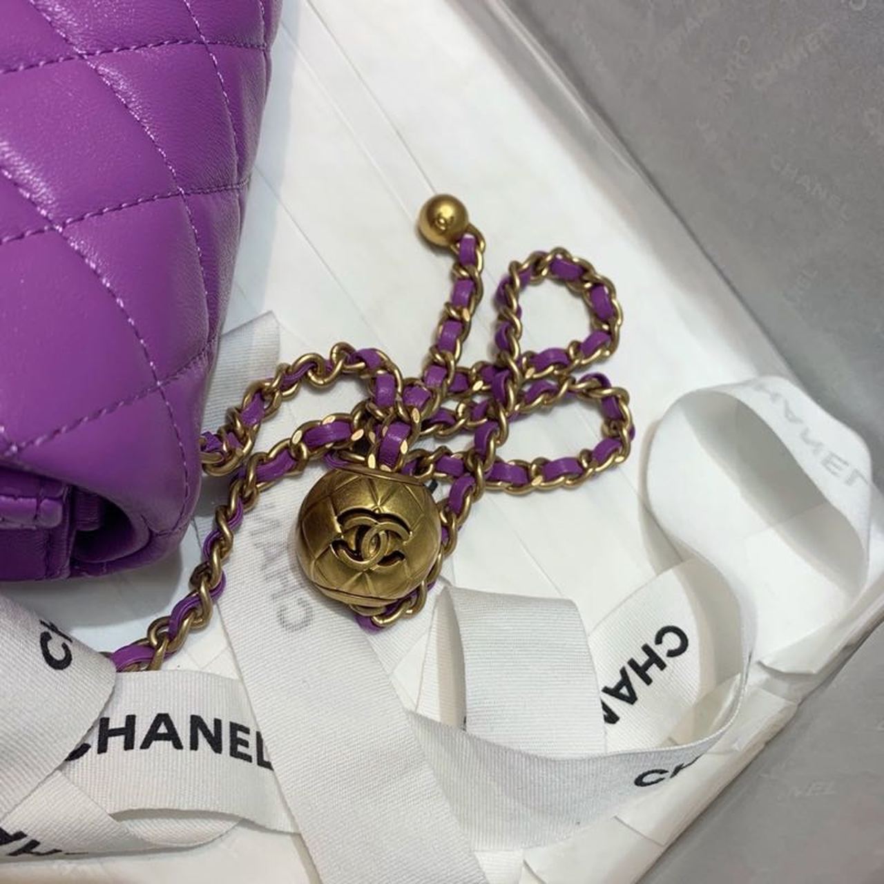 CHLGlamIap Bag With CHLBall On Strap Purple For Women Handbags, Shoulder And Crossbody Bags 7.8in/20cm AS1787