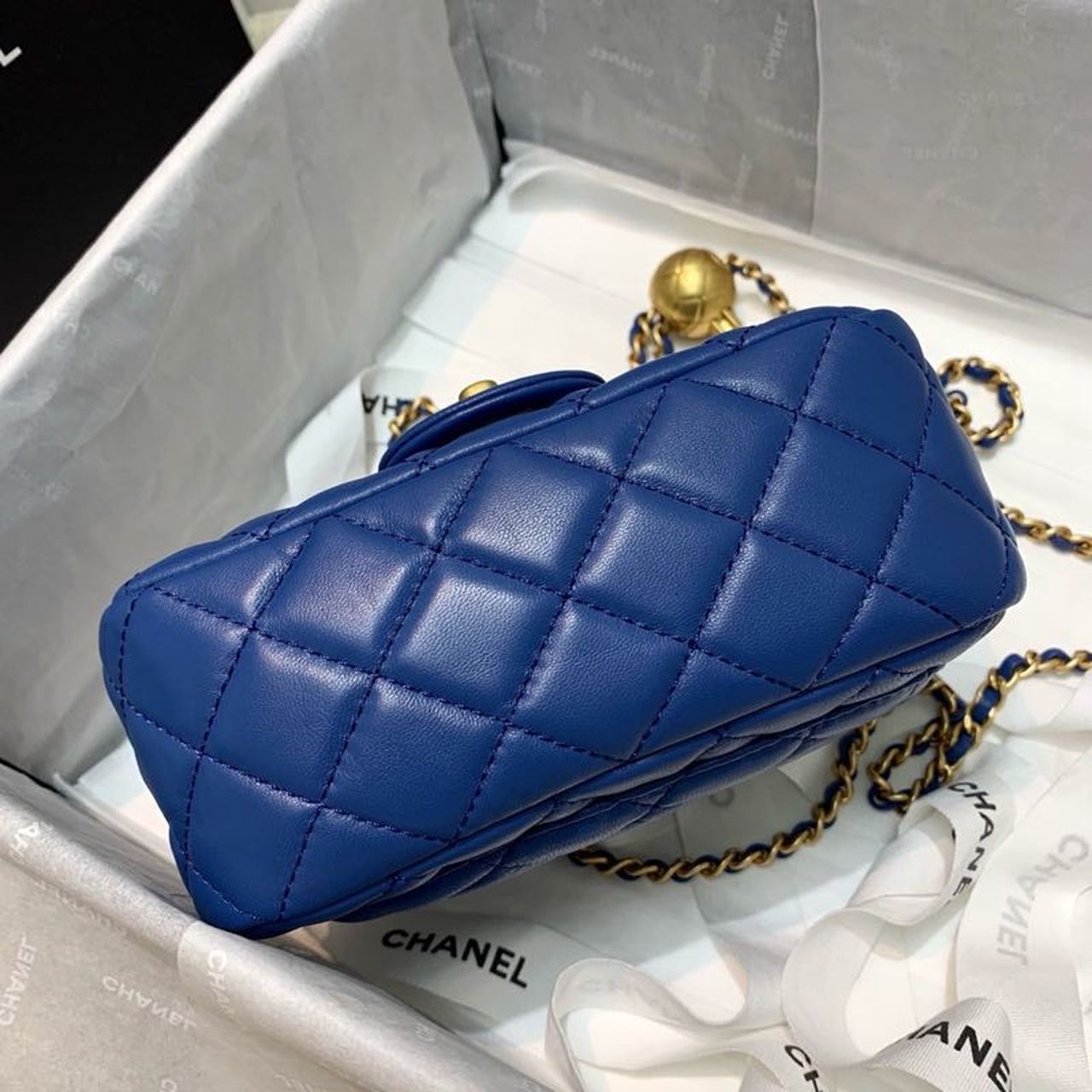 CHLMini GlamIap Bag With CHLBall On Strap Blue For Women Handbags, Shoulder And Crossbody Bags 6.7in/17cm AS1786