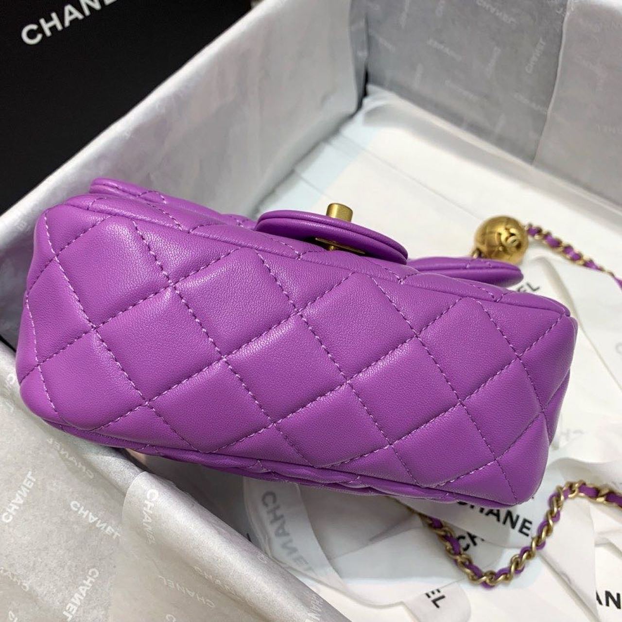 CHLMini GlamIap Bag With CHLBall On Strap Purple For Women Handbags, Shoulder And Crossbody Bags 6.7in/17cm AS1786