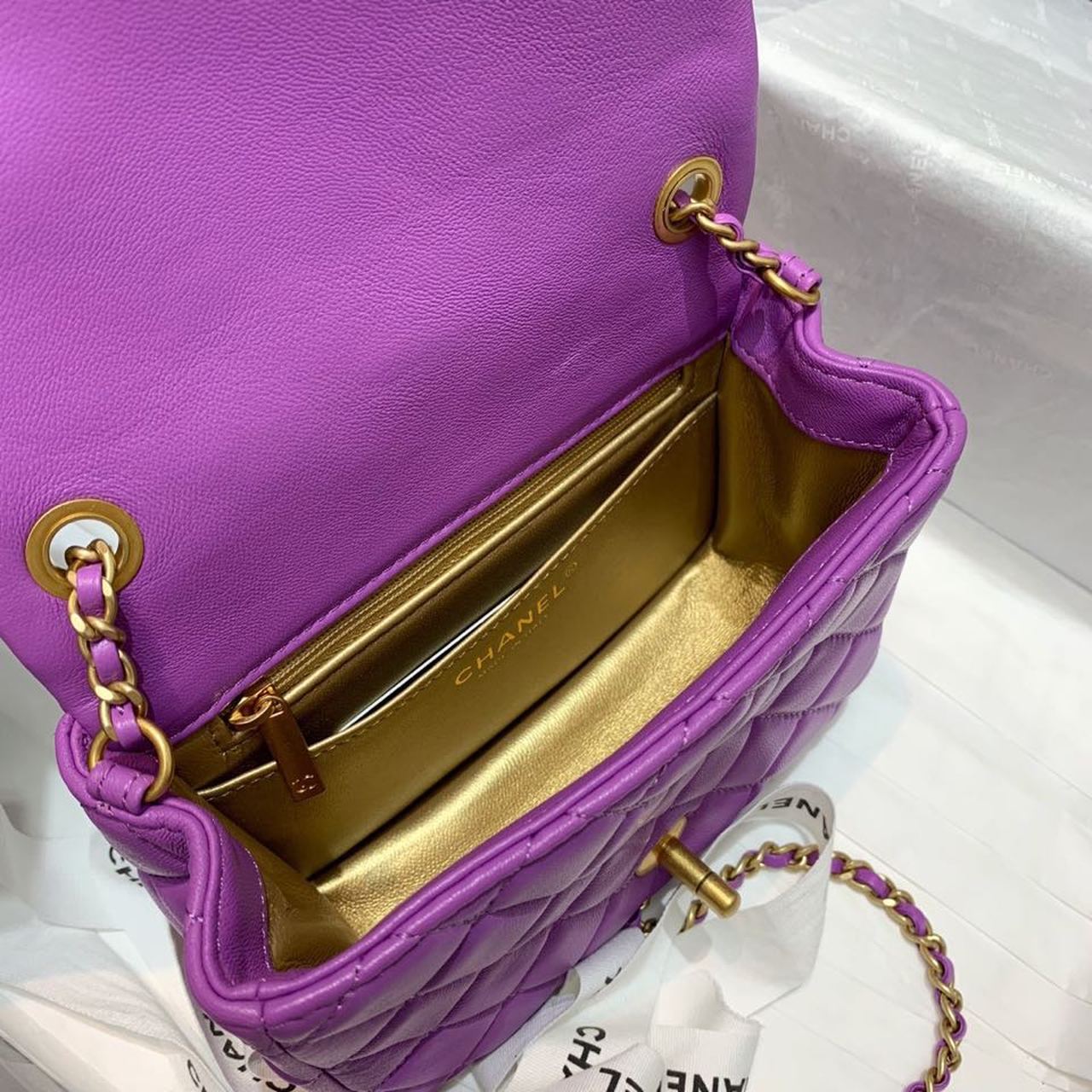 CHLMini GlamIap Bag With CHLBall On Strap Purple For Women Handbags, Shoulder And Crossbody Bags 6.7in/17cm AS1786