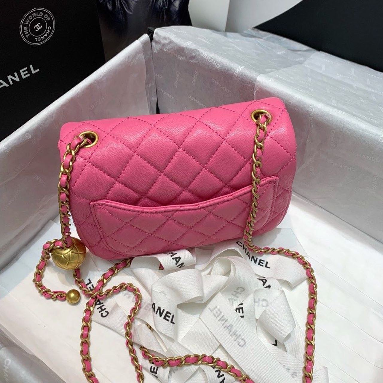 CHLMini GlamIap Bag With CHLBall On Strap PiNike For Women Handbags, Shoulder And Crossbody Bags 6.7in/17cm AS1786