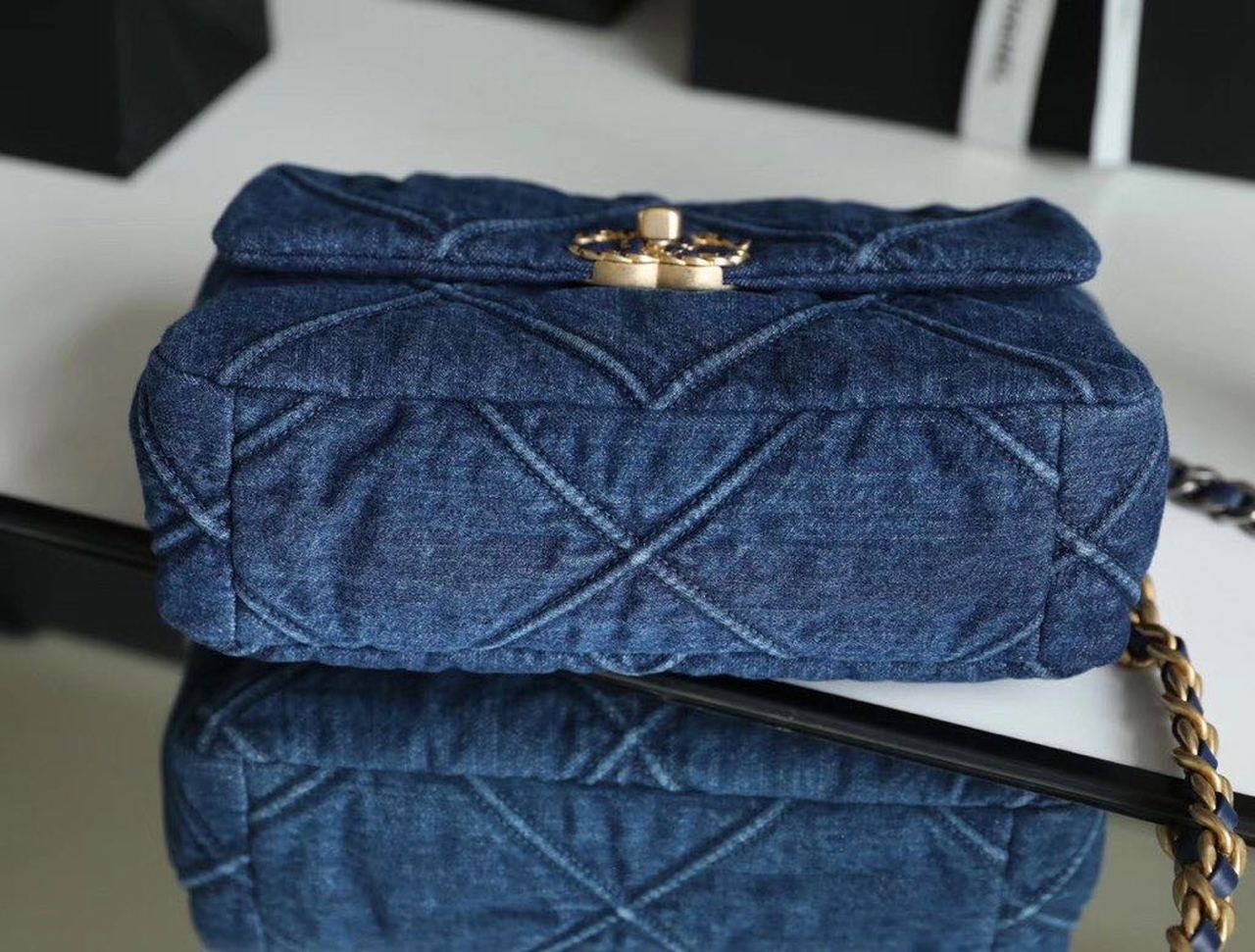 CHL 19 Handbag Denim Blue For Women GlamIap Bag, Shoulder And Crossbody Bags 10.1in/26cm AS1160 B02876 N6832