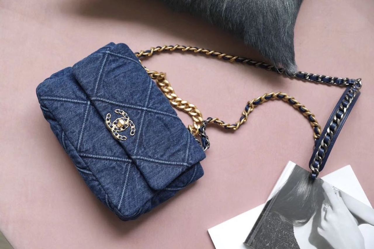 CHL 19 Handbag Denim Blue For Women GlamIap Bag, Shoulder And Crossbody Bags 10.1in/26cm AS1160 B02876 N6832