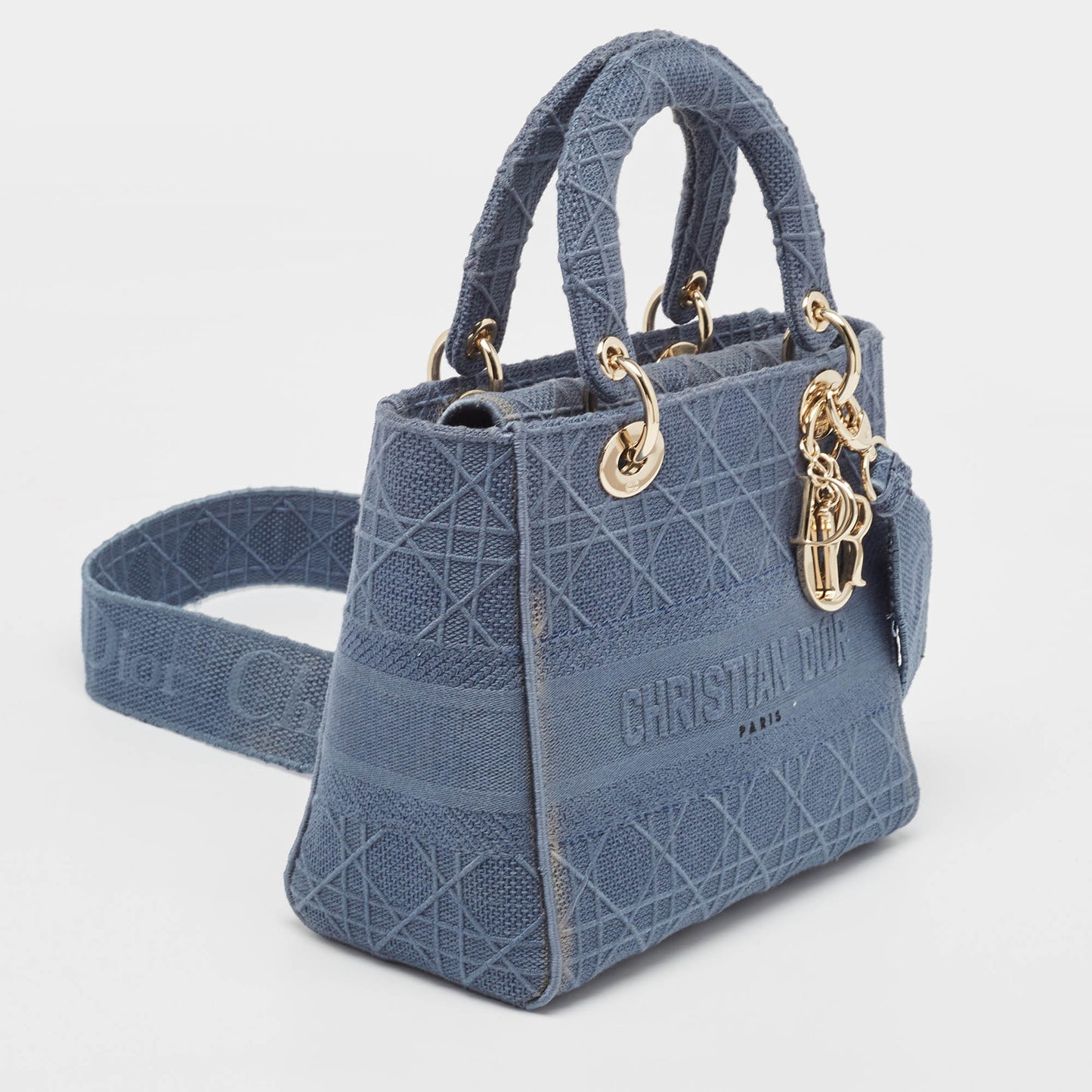 Dior Cannage Embroidered Canvas Medium Lady D-Lite Tote