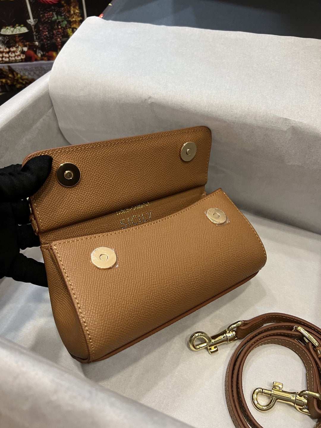 GLAMI Small Sicily Bag In Dauphine Brown For Women 7.5in/19cm GLAMI
