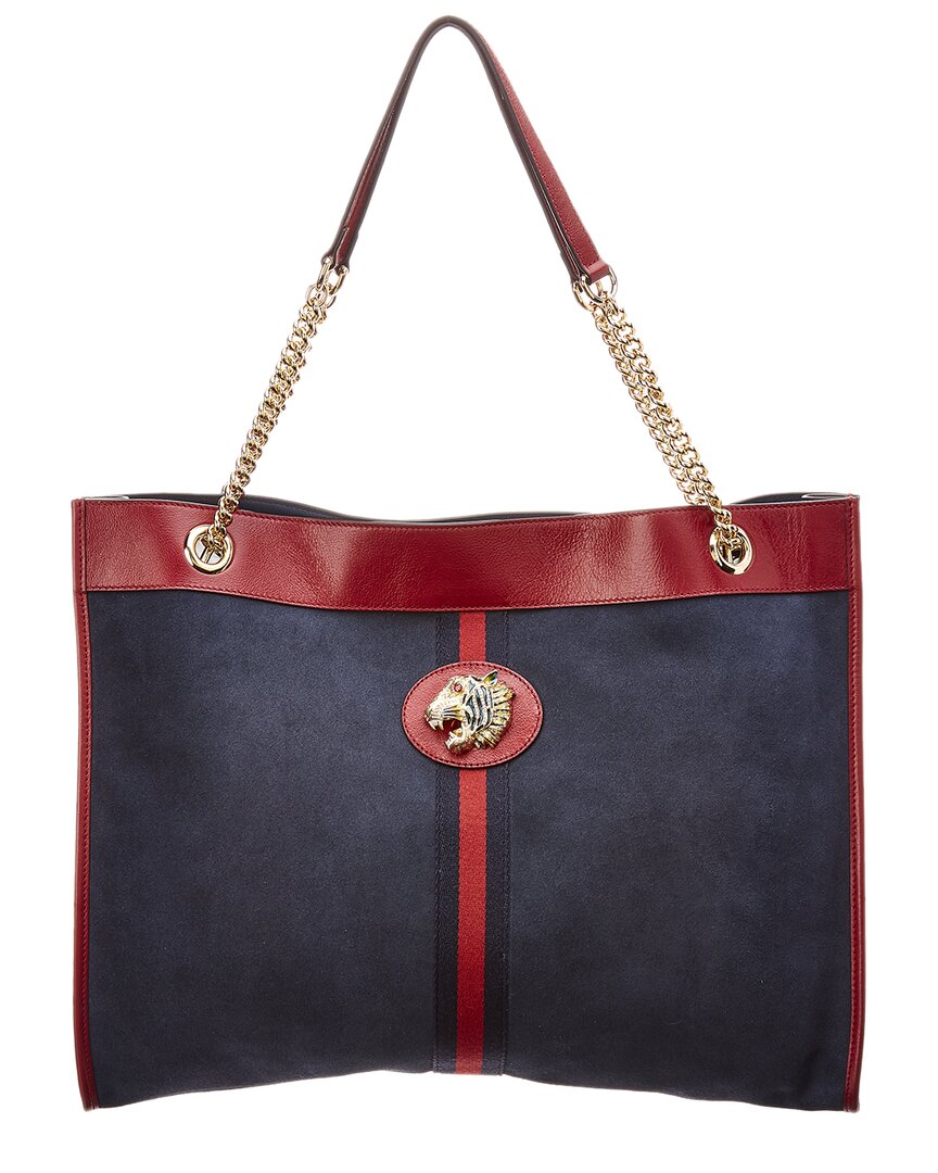 Gucci Rajah Large Suede & Leather Tote