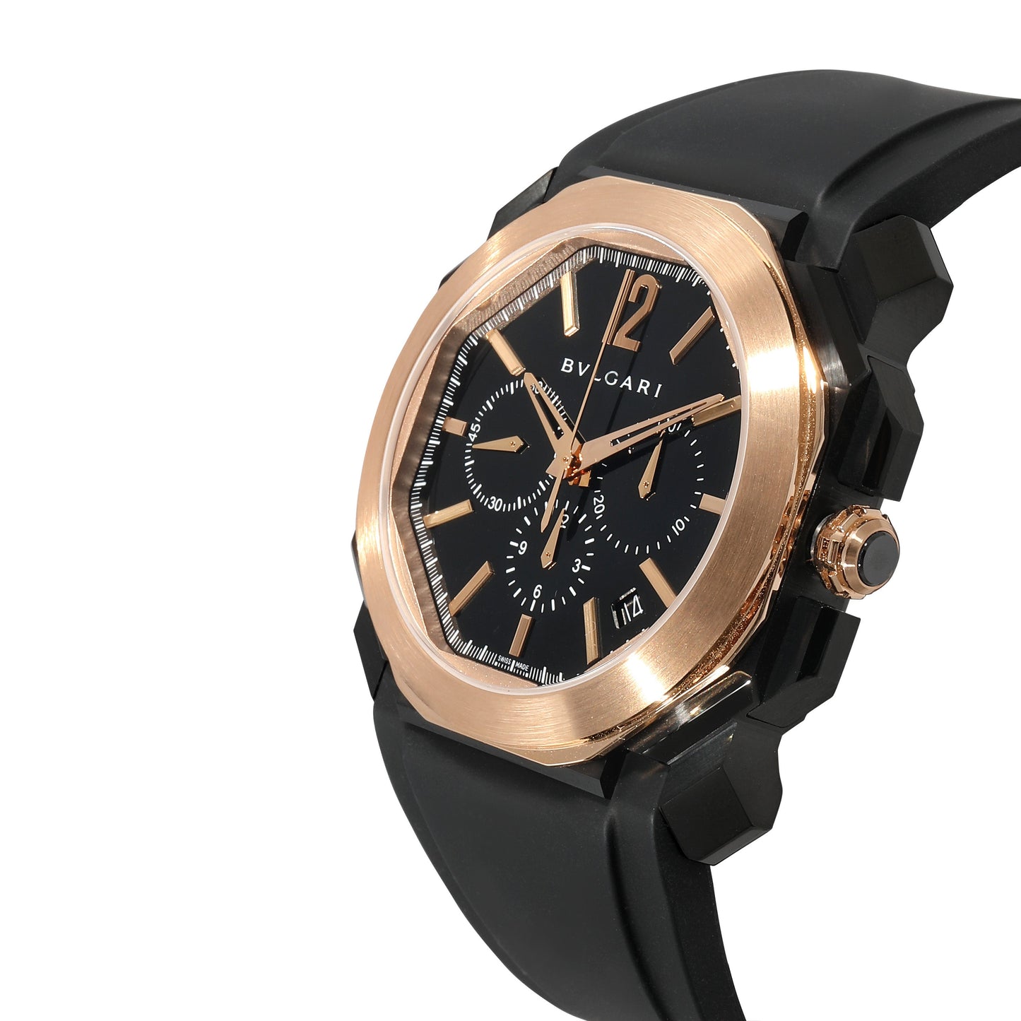 BVLGARI Octo Chrono 102488 Men's Watch in 18k Rose Gold/Stainless Steel