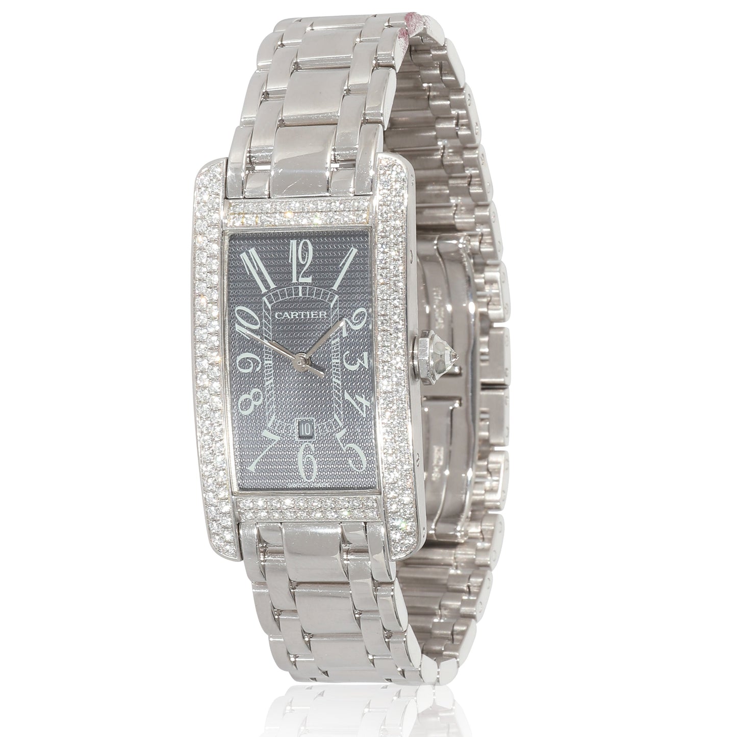 CARTIER Tank Americaine de 2490 Women's Watch in 18k White Gold