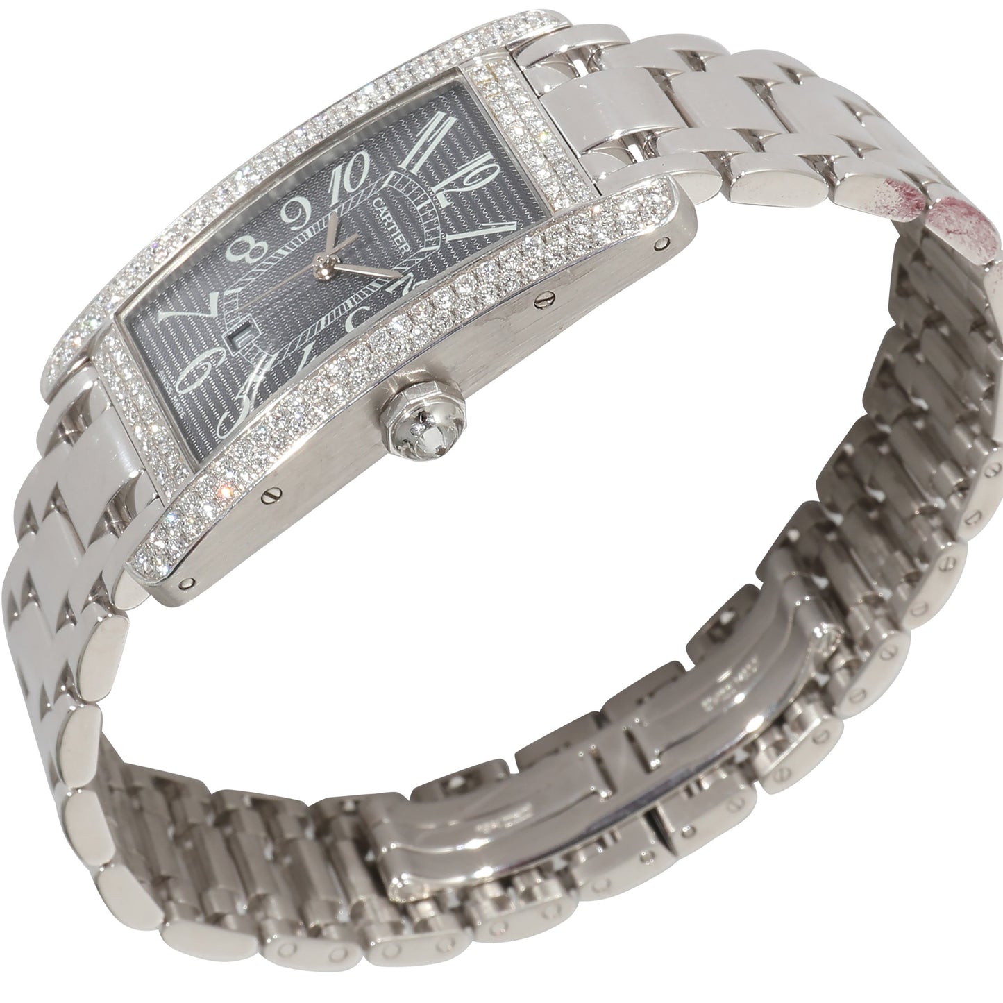 CARTIER Tank Americaine de 2490 Women's Watch in 18k White Gold