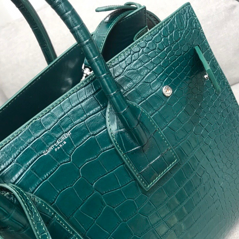 GLAMI Sac De Jour Small In Embossed CrocoGLAMIle Green For Women 12.5in/32cm YSLÃ‚Â 