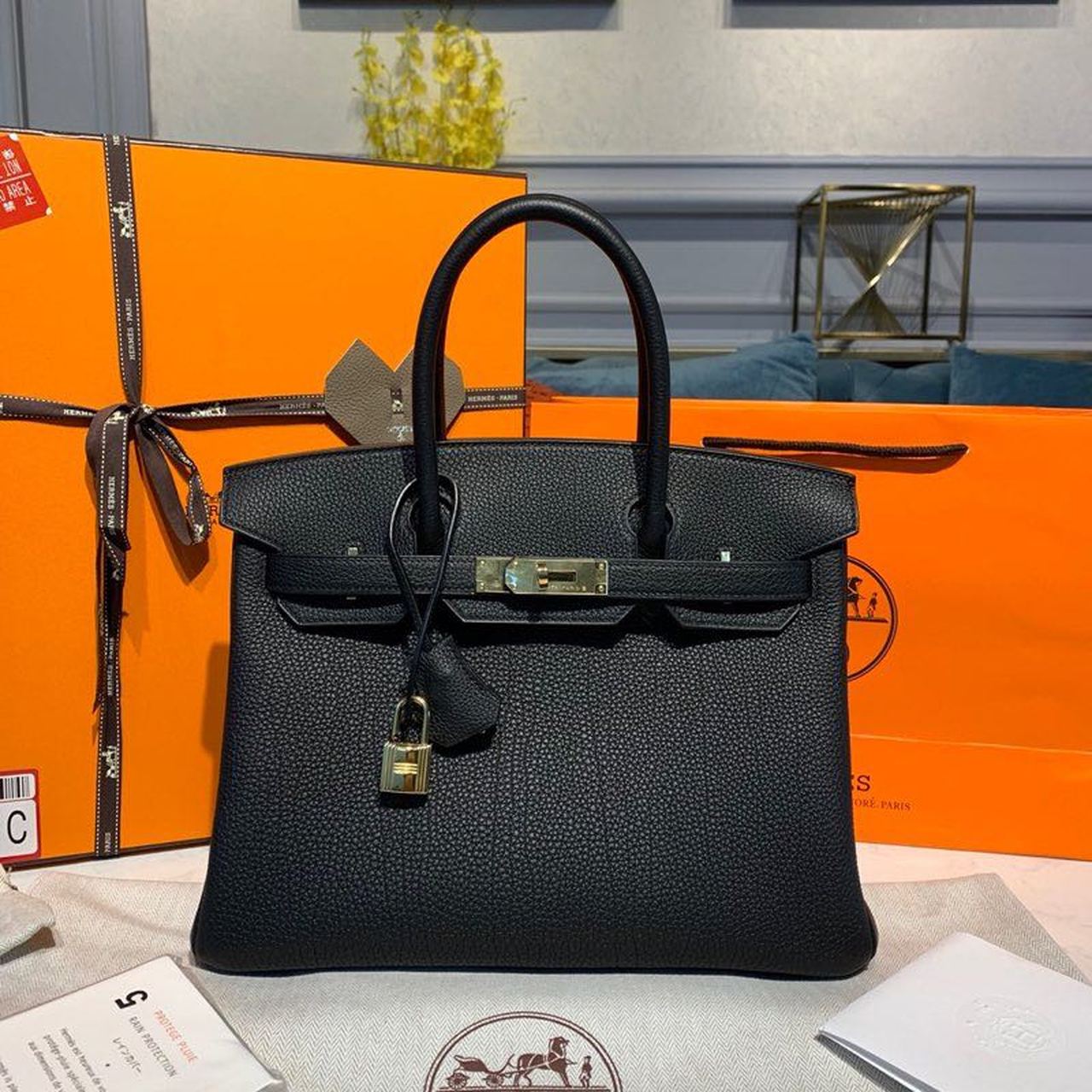 GLAMI Birkin 30 Togo Black Bag For Women, WomenÃ¢â‚¬â„¢s Handbags 11.8in/30cm