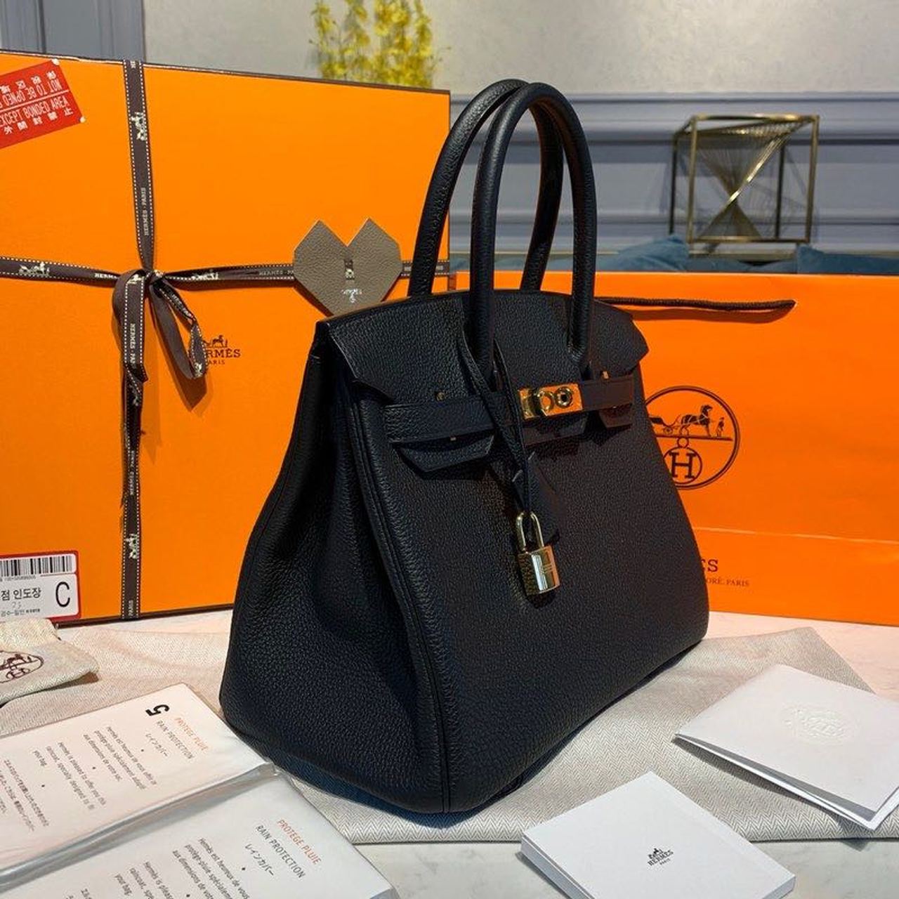 GLAMI Birkin 30 Togo Black Bag For Women, WomenÃ¢â‚¬â„¢s Handbags 11.8in/30cm