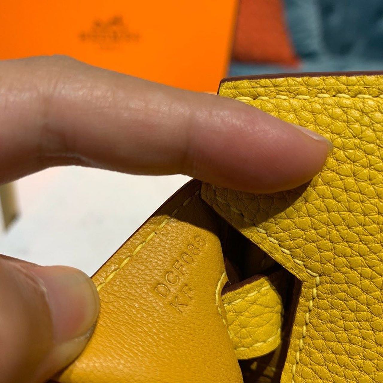 GLAMI Birkin Yellow Semi Handstitched With Gold Toned Hardware For Women 30cm/11.8in