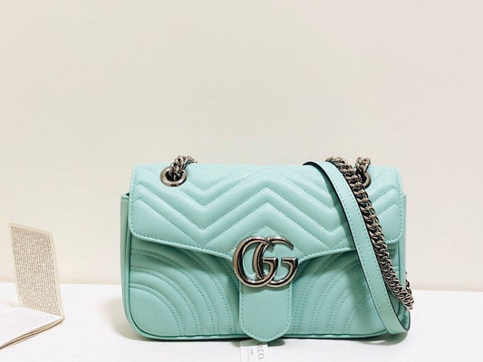 Glami Marmont Small MatelassÃƒÂ© Shoulder Bag Mint Green MatelassÃƒÂ© Chevron For Women 10in/26cm Glami