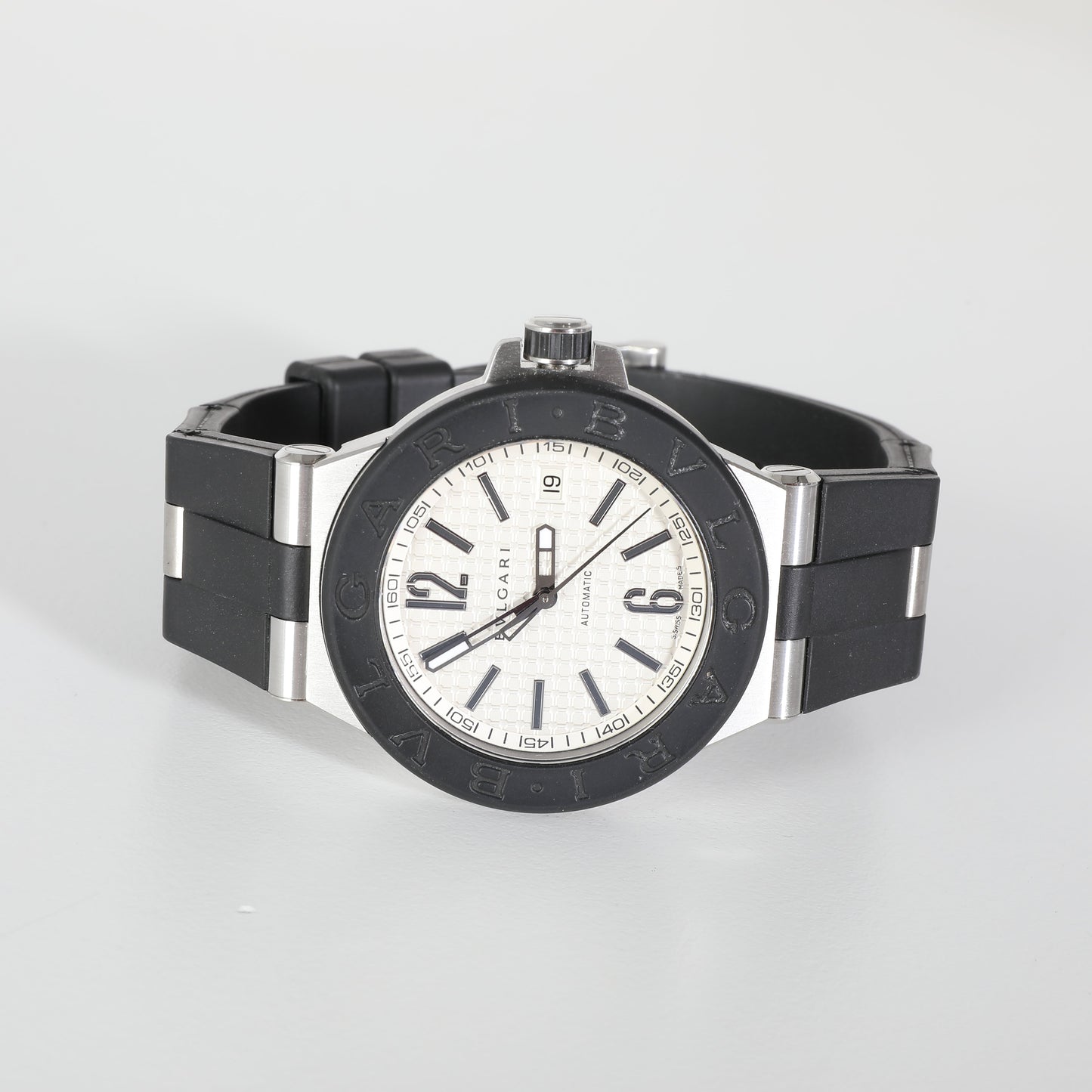 BVLGARI Diagono DG 40 SV Men's Watch in Stainless Steel/Rubber