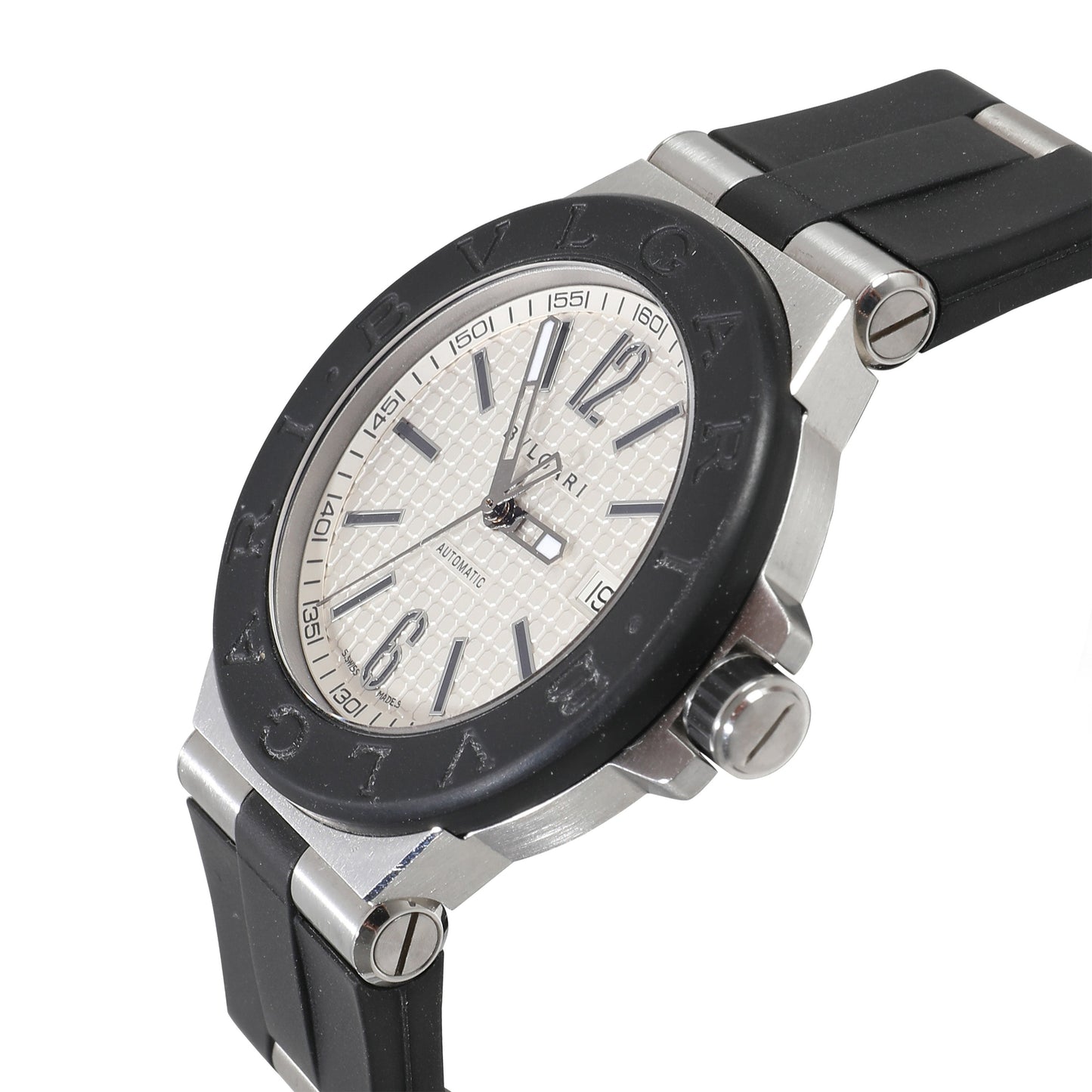 BVLGARI Diagono DG 40 SV Men's Watch in Stainless Steel/Rubber
