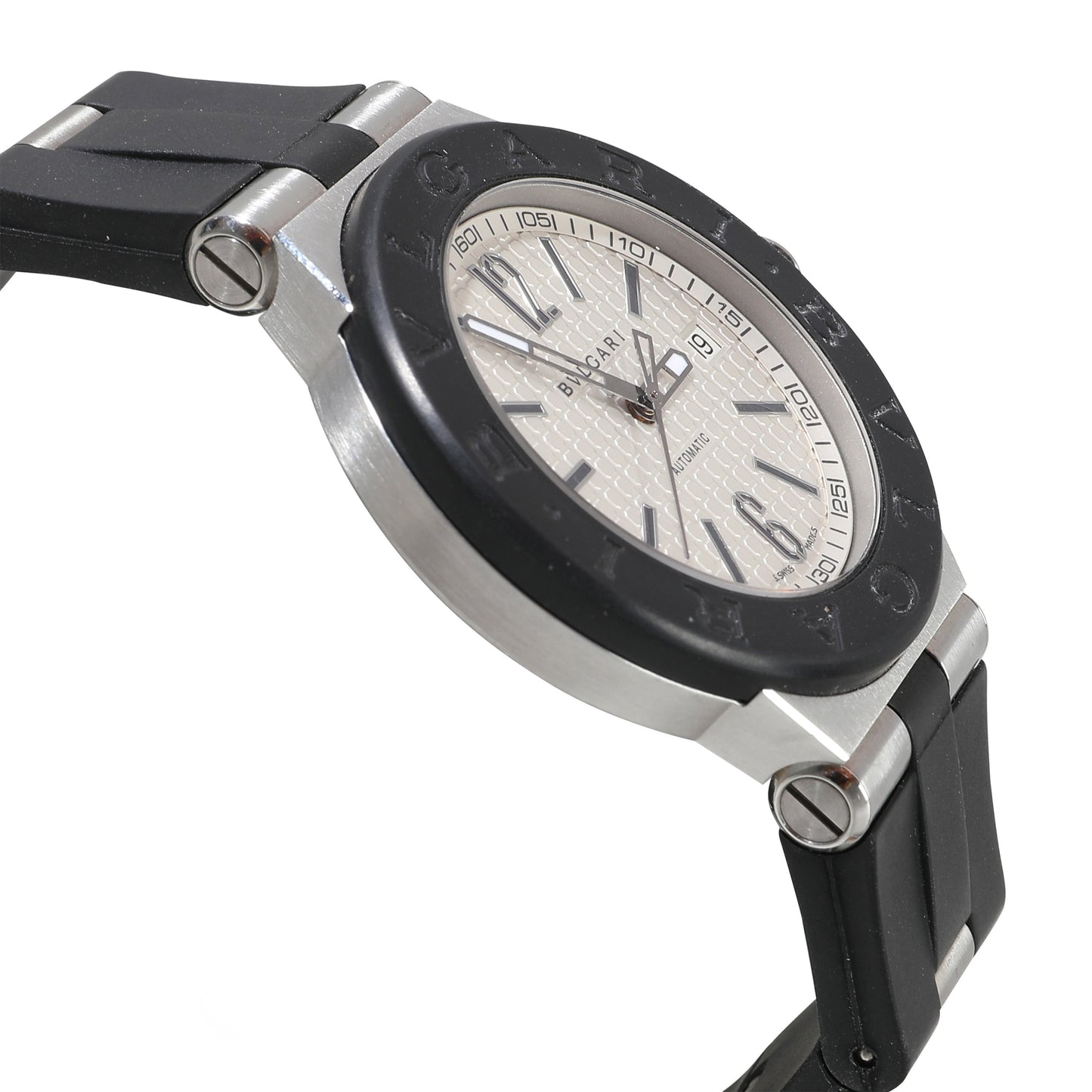 BVLGARI Diagono DG 40 SV Men's Watch in Stainless Steel/Rubber