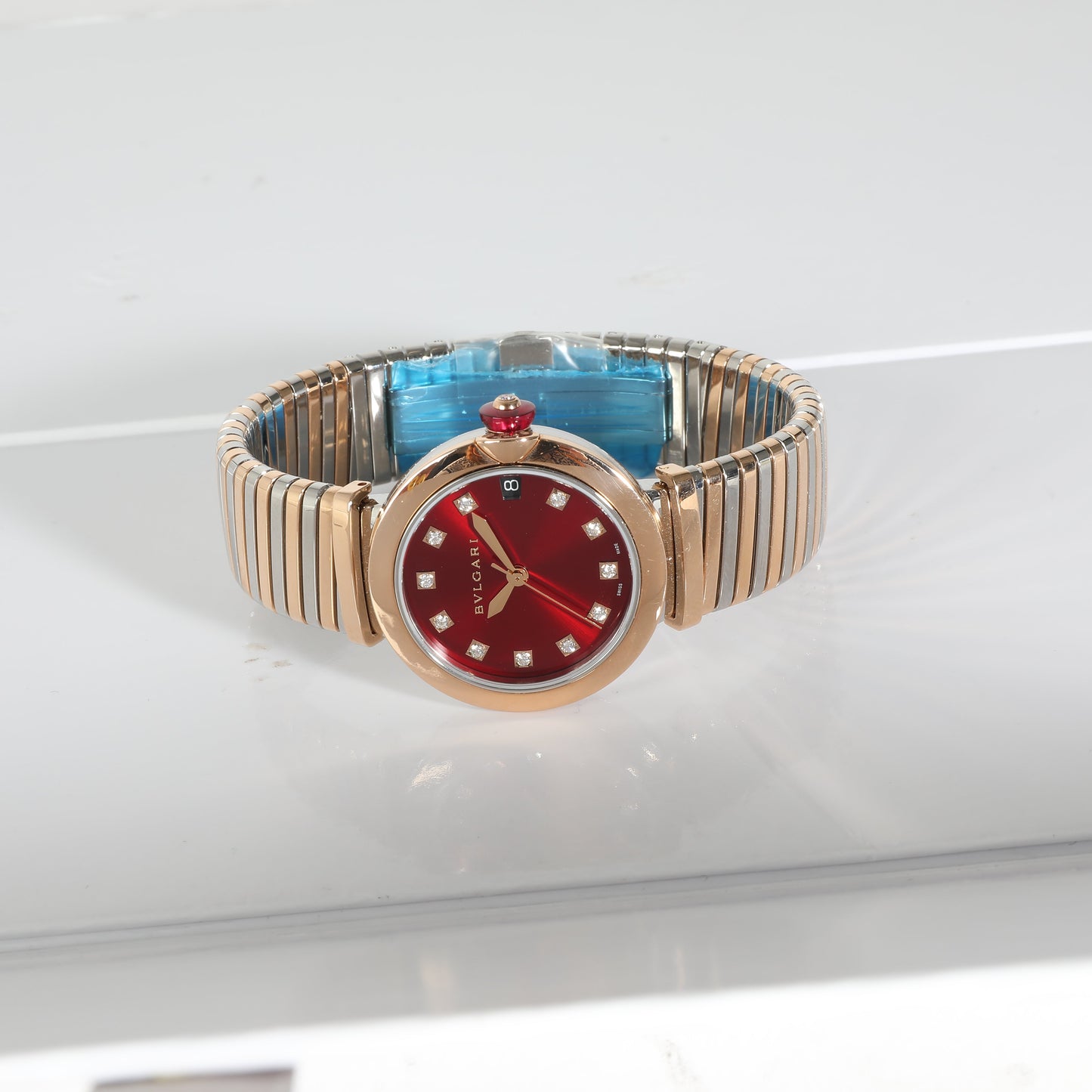 BVLGARI Lvcea Tubogas 103123 Unisex Watch in 18kt Stainless Steel/Rose Gold