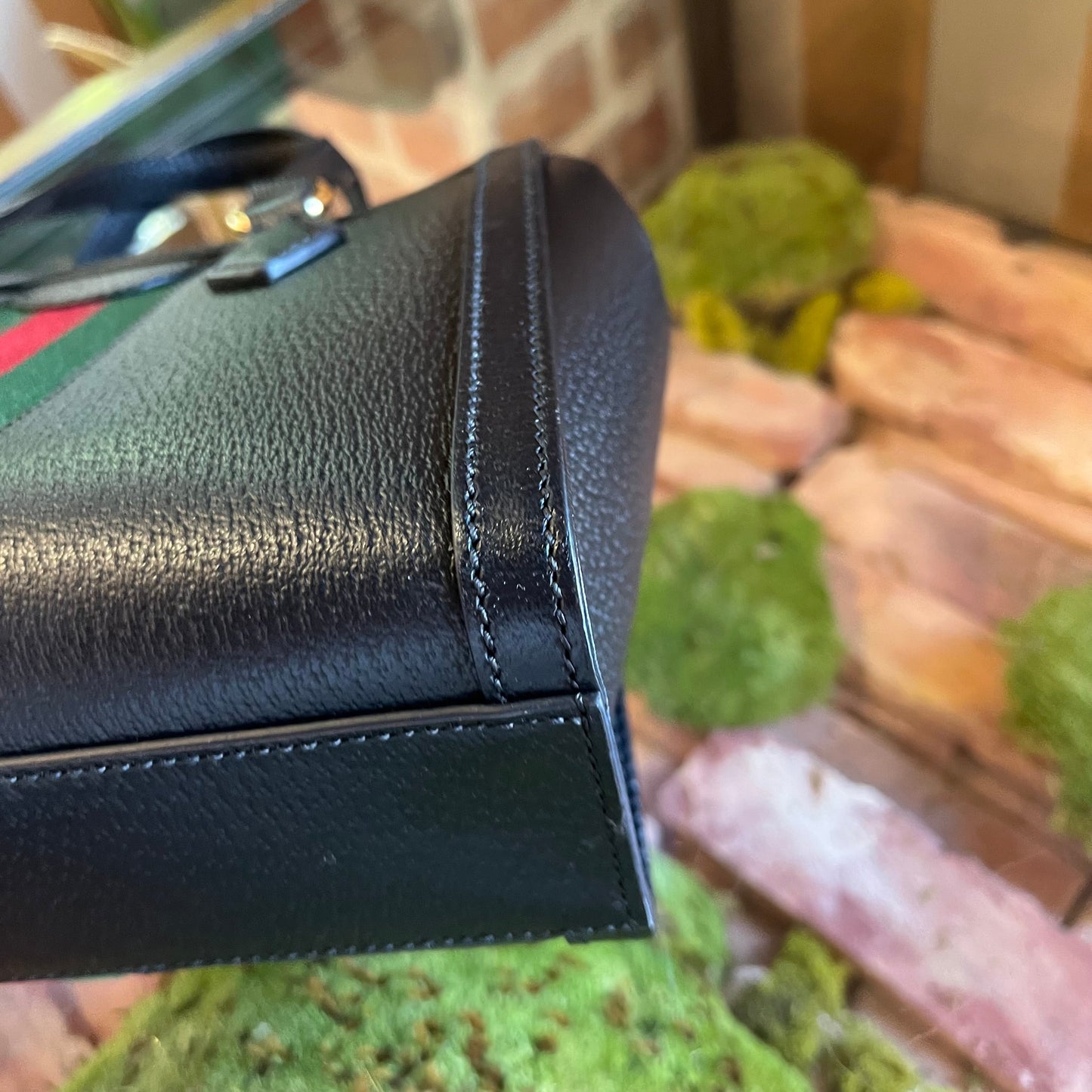 GUCCI Black Leather Ophidia Small Tote