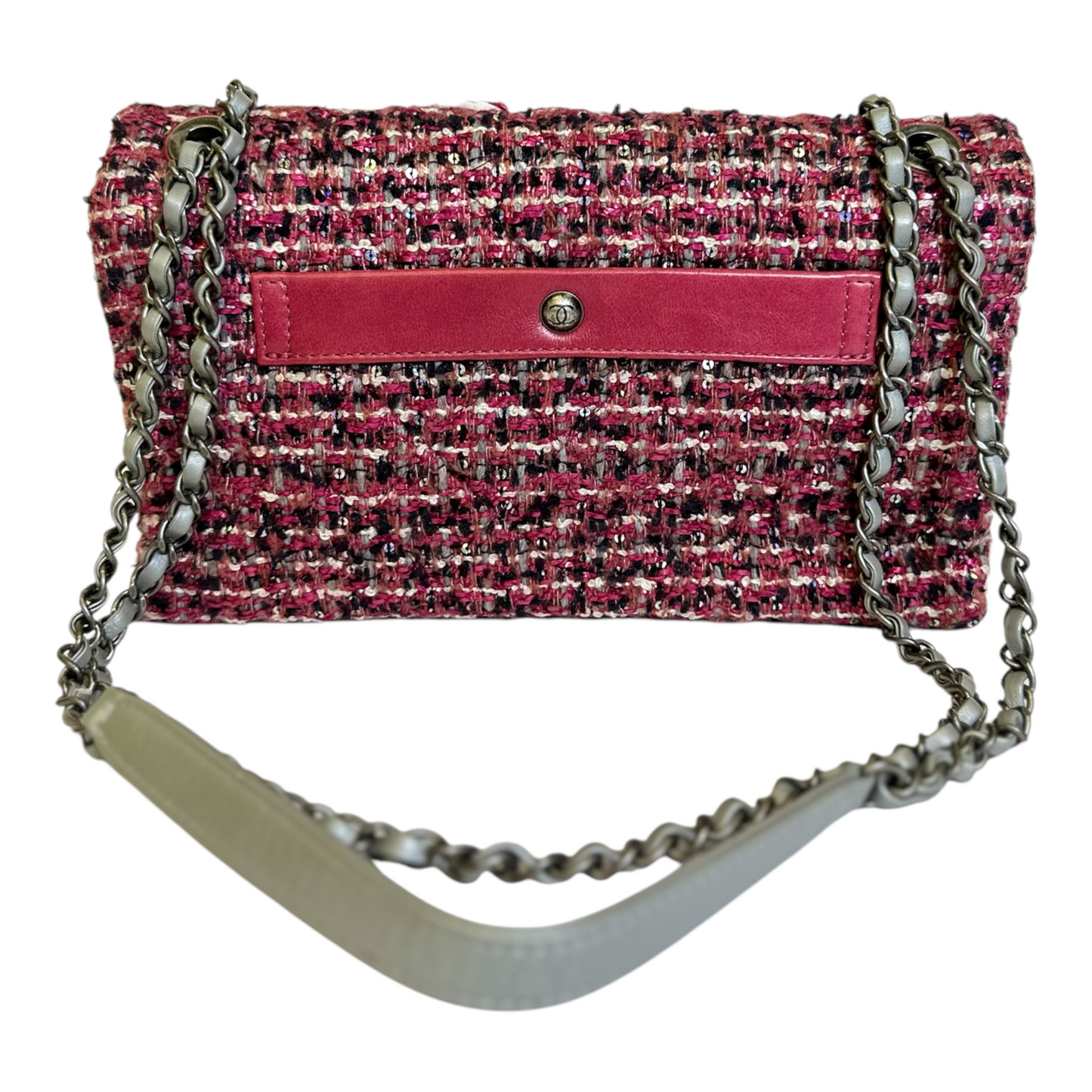 Chanel Pink CC Lambskin and Tweed Flap