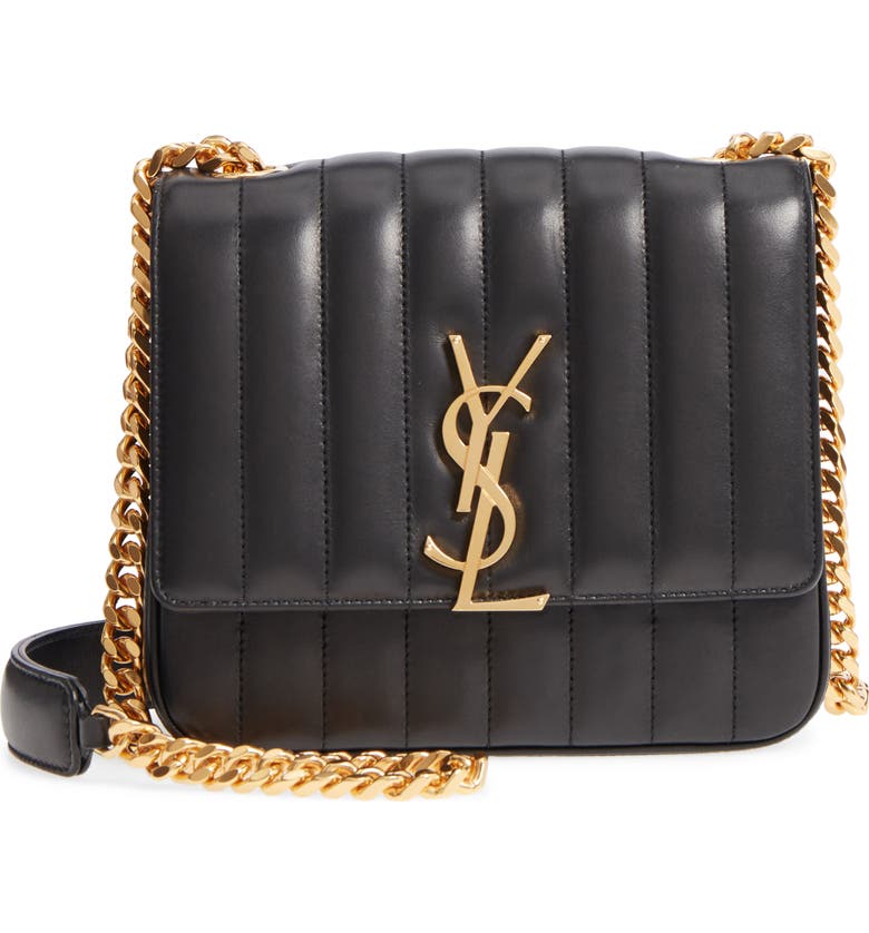 Vicky Matelasse Medium YSL Monogram Chain Crossbody Bag